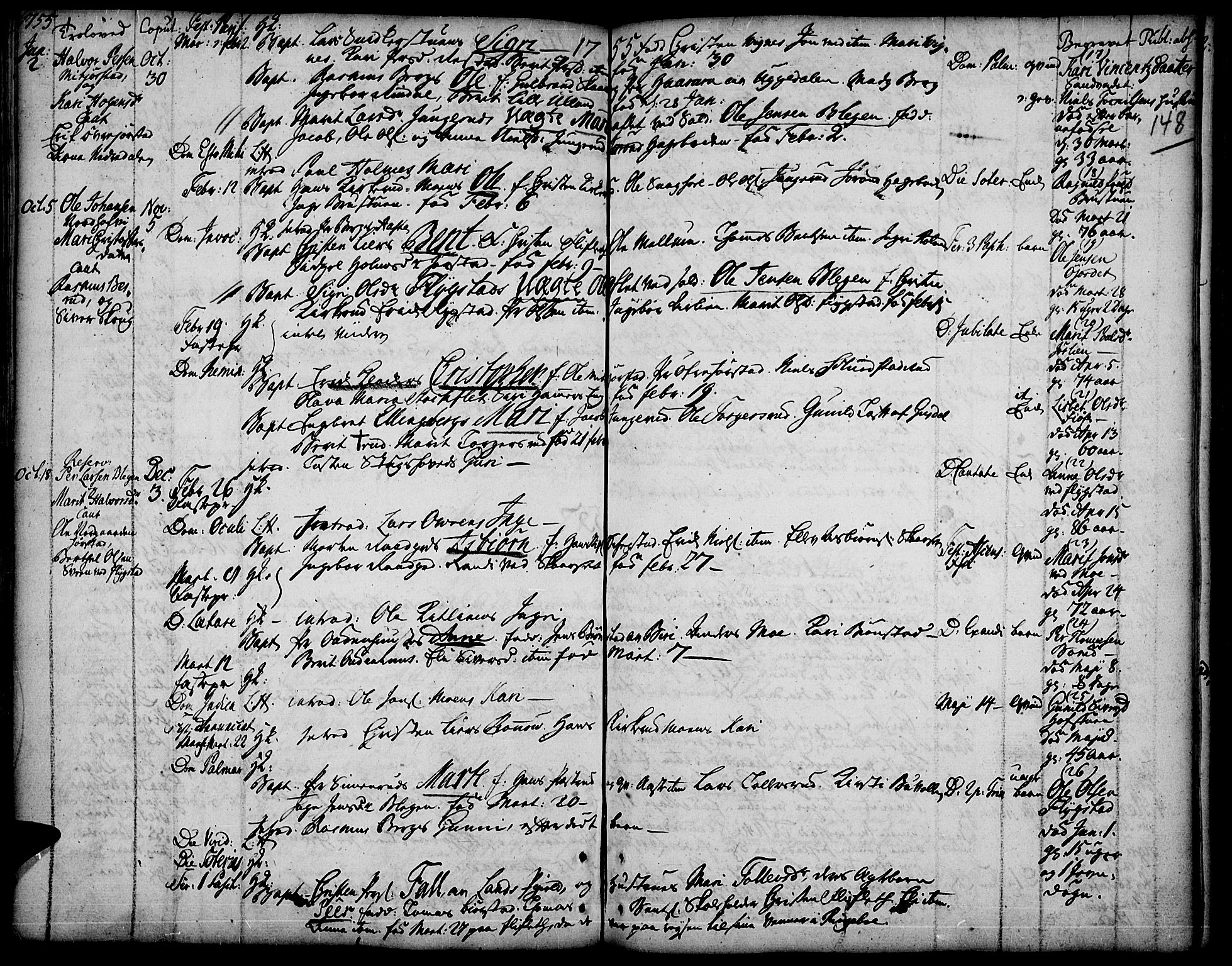 Fåberg prestekontor, SAH/PREST-086/H/Ha/Haa/L0001: Parish register (official) no. 1, 1727-1775, p. 148