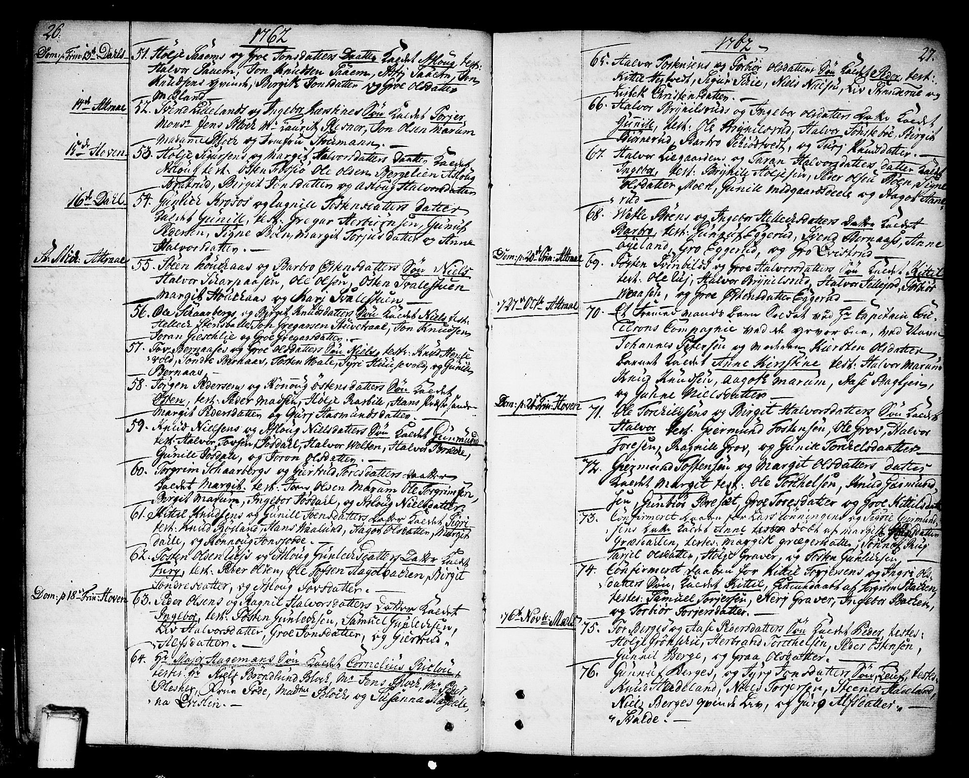 Tinn kirkebøker, SAKO/A-308/F/Fa/L0002: Parish register (official) no. I 2, 1757-1810, p. 26-27