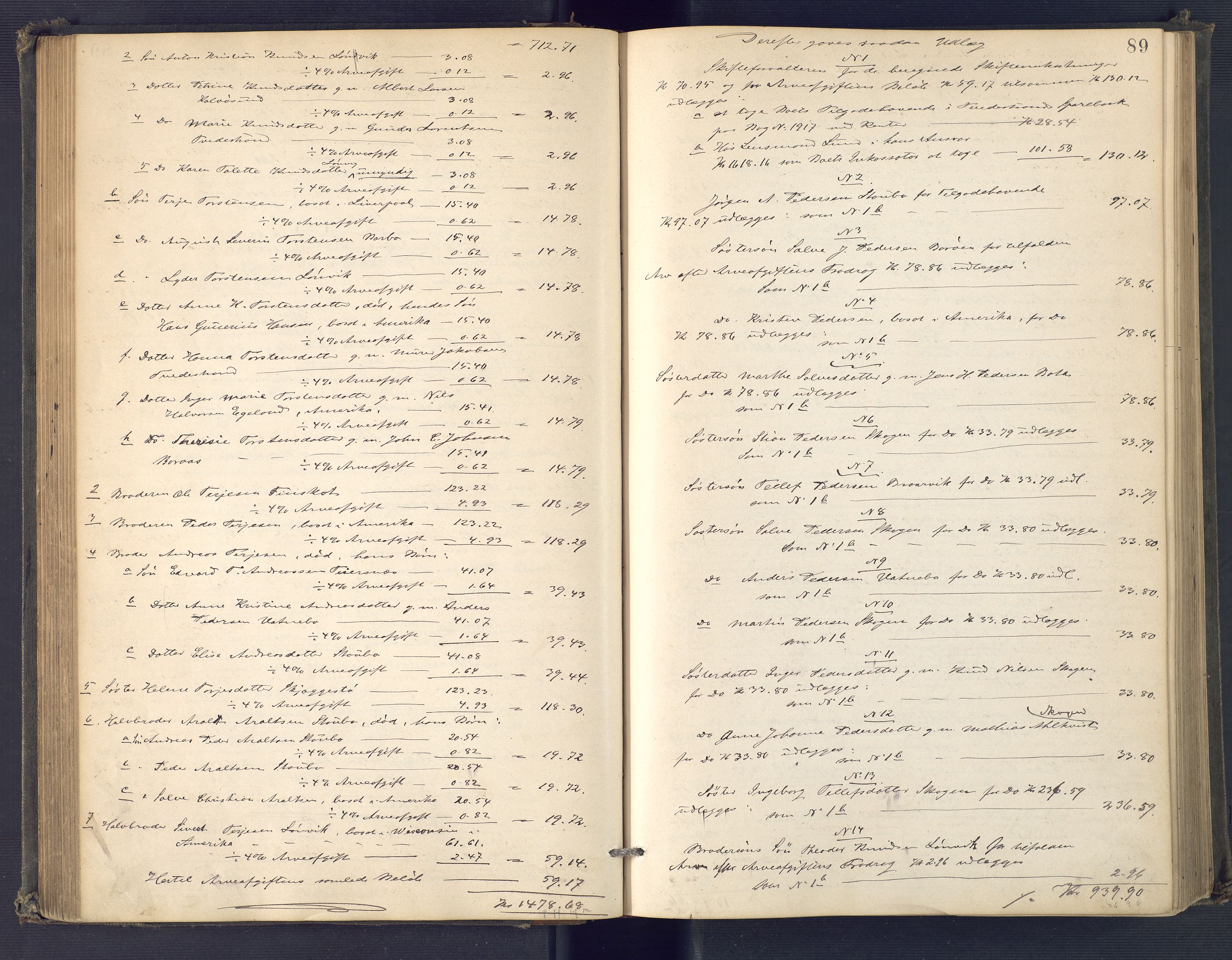 Holt sorenskriveri, SAK/1221-0002/H/Hc/L0034: Skifteutlodningsprotokoll nr. 9, 1884-1890, p. 88b-89a