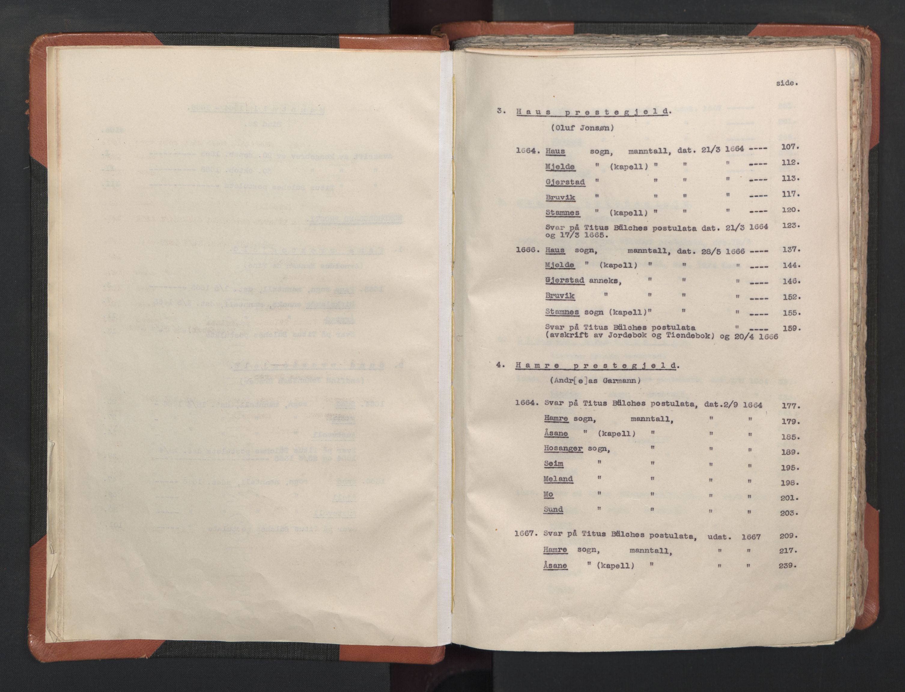 RA, Vicar's Census 1664-1666, no. 22: Nordhordland deanery, 1664-1666