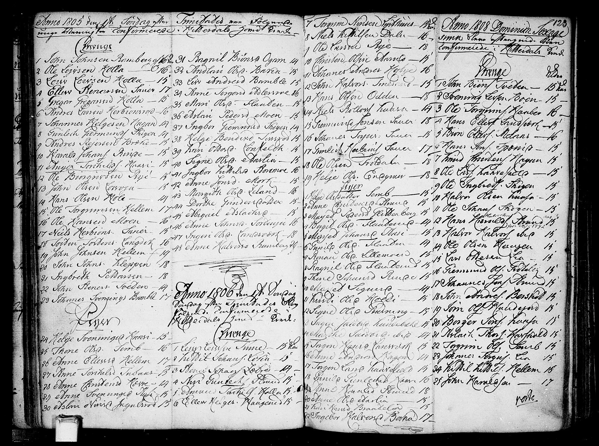 Heddal kirkebøker, SAKO/A-268/F/Fa/L0004: Parish register (official) no. I 4, 1784-1814, p. 123