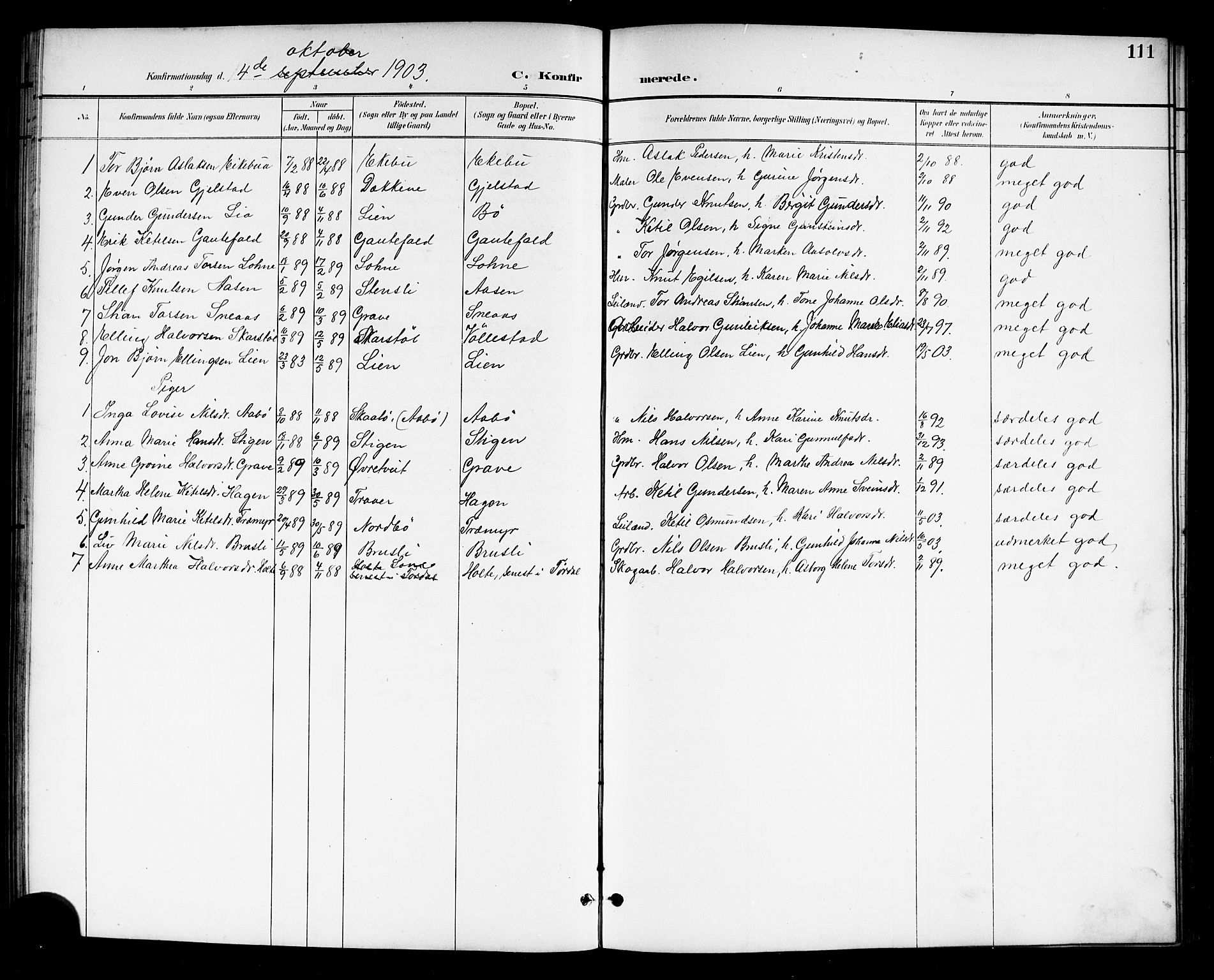 Drangedal kirkebøker, SAKO/A-258/G/Gb/L0002: Parish register (copy) no. II 2, 1895-1918, p. 111
