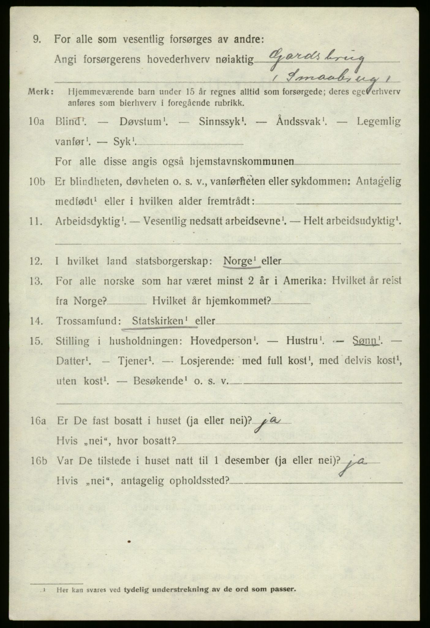 SAB, 1920 census for Stryn, 1920, p. 3699