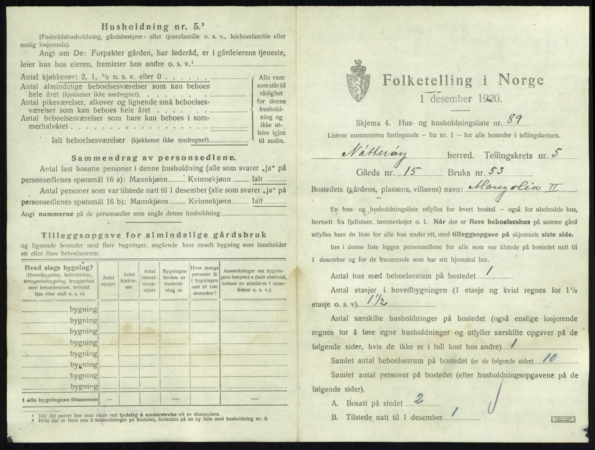 SAKO, 1920 census for Nøtterøy, 1920, p. 1048