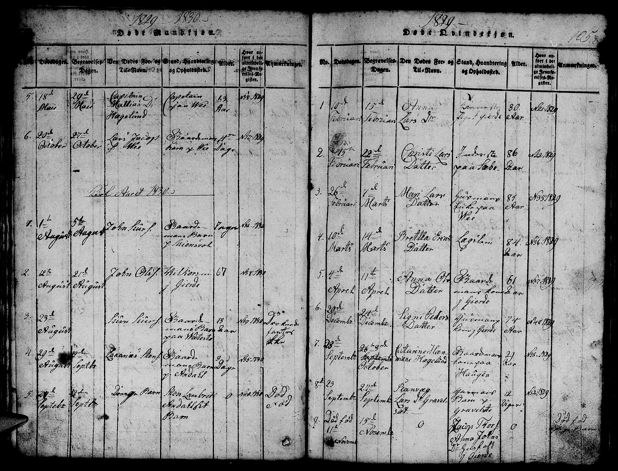 Etne sokneprestembete, SAB/A-75001/H/Hab: Parish register (copy) no. B 1, 1815-1850, p. 105