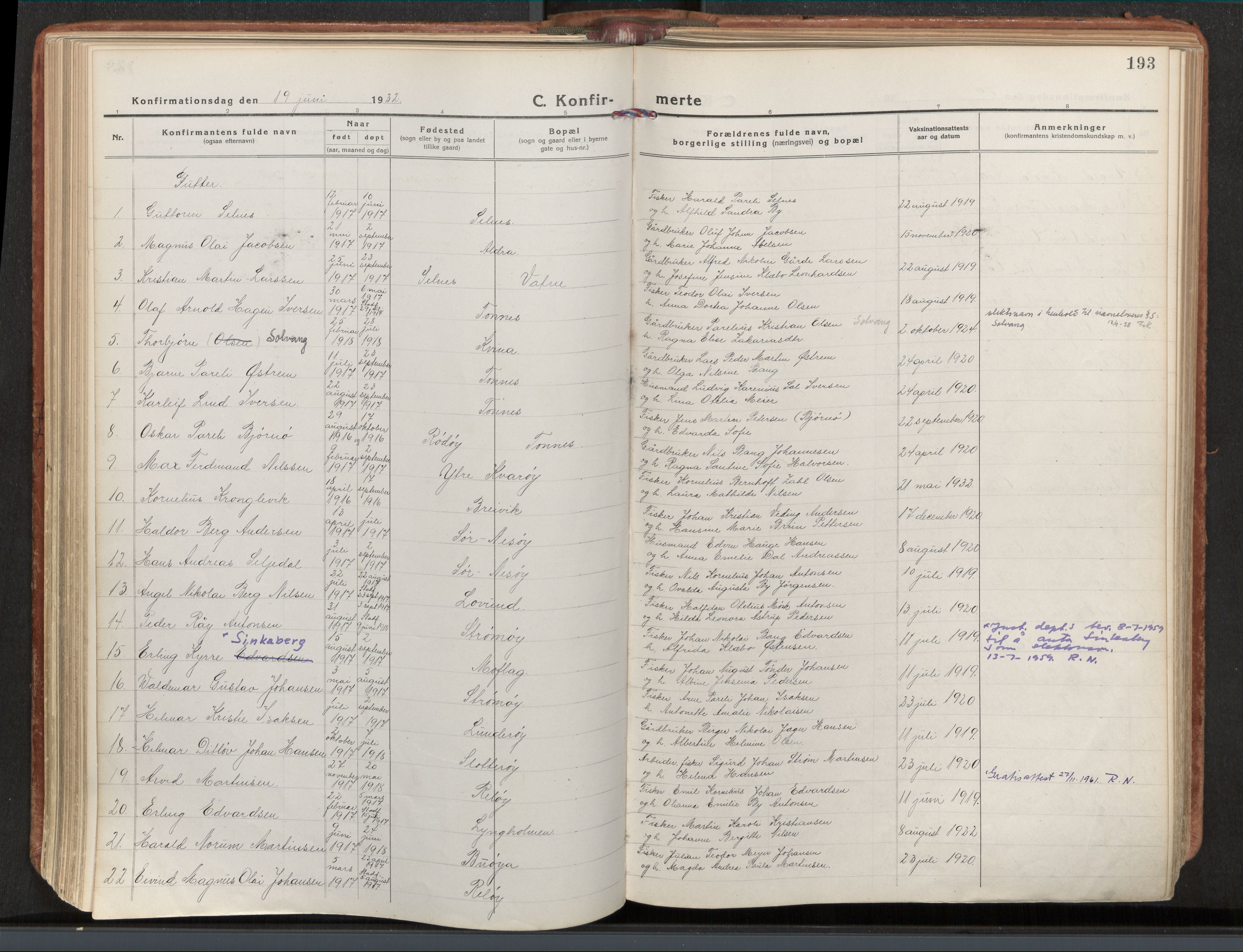 Ministerialprotokoller, klokkerbøker og fødselsregistre - Nordland, AV/SAT-A-1459/839/L0570: Parish register (official) no. 839A07, 1923-1942, p. 193