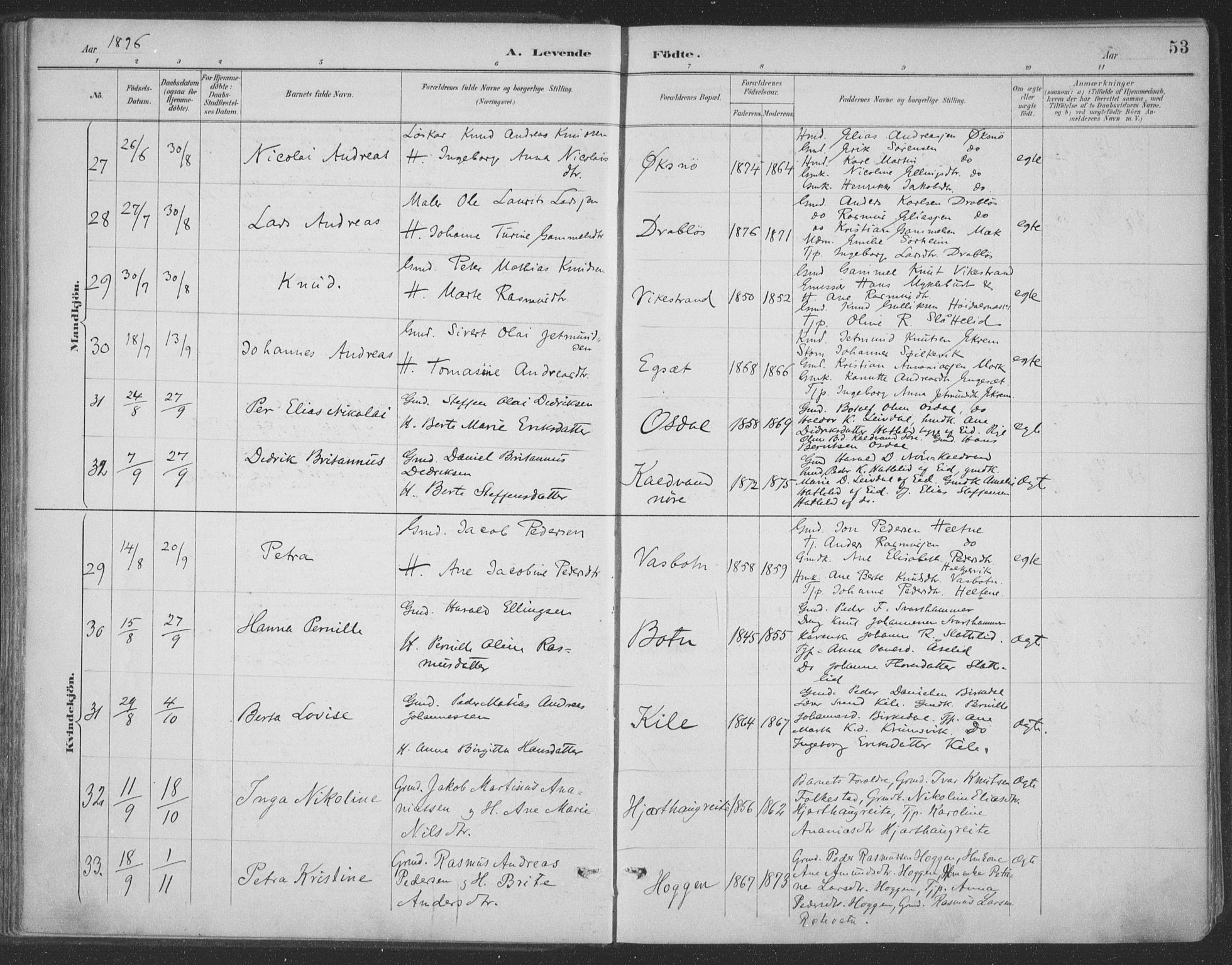 Ministerialprotokoller, klokkerbøker og fødselsregistre - Møre og Romsdal, AV/SAT-A-1454/511/L0142: Parish register (official) no. 511A09, 1891-1905, p. 53