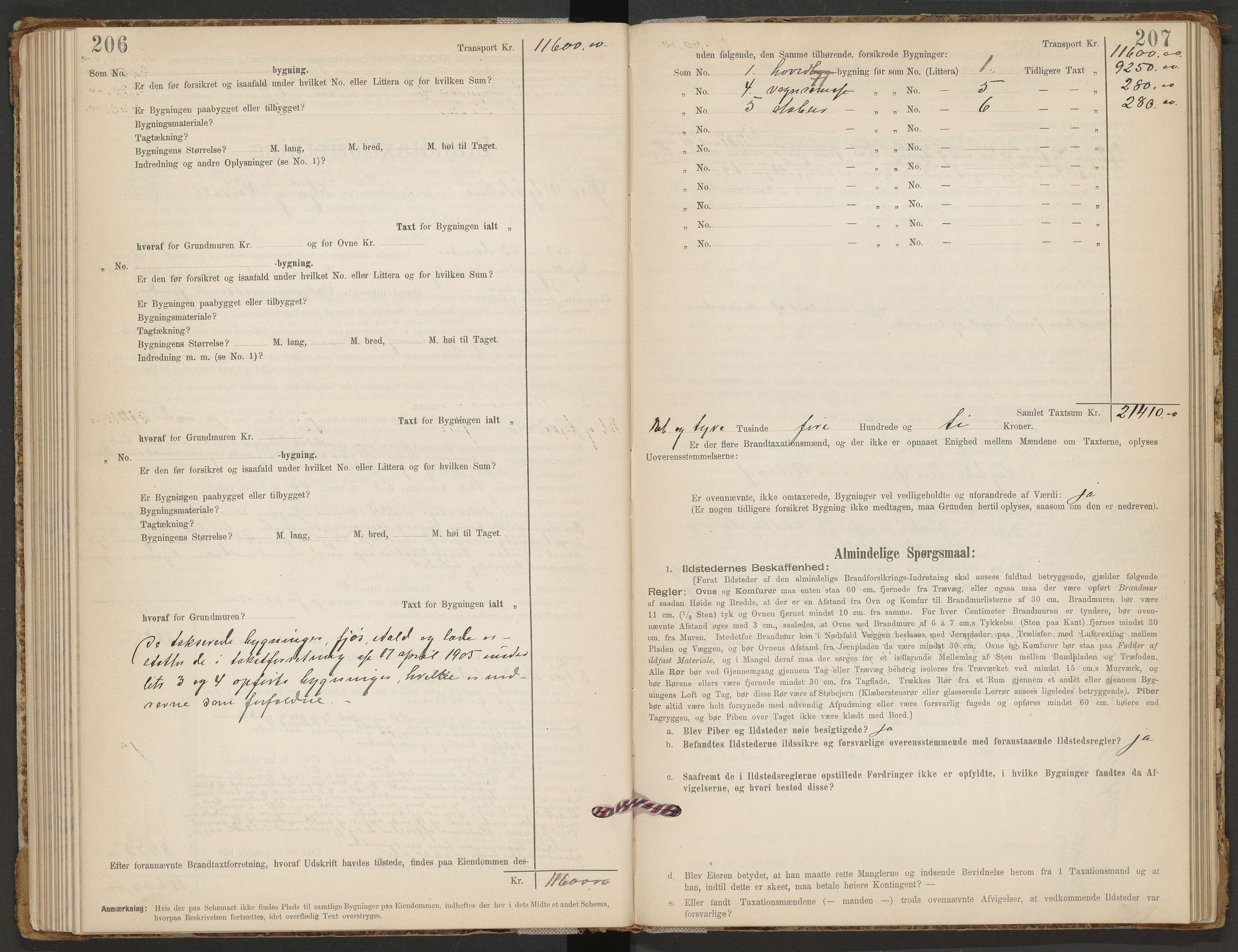 Norges Brannkasse Øvre Stjørdal, AV/SAT-A-1345/Fb/L0001: Branntakstprotokoll, 1901-1932, p. 206-207