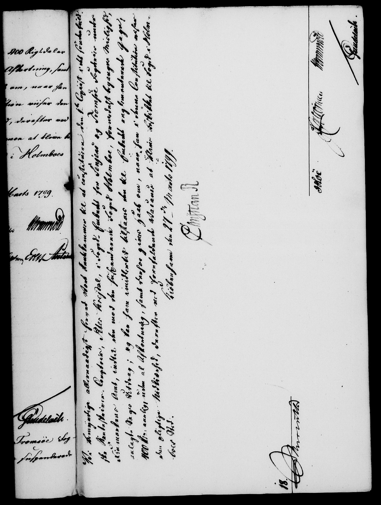 Rentekammeret, Kammerkanselliet, RA/EA-3111/G/Gf/Gfa/L0081: Norsk relasjons- og resolusjonsprotokoll (merket RK 52.81), 1799, p. 148