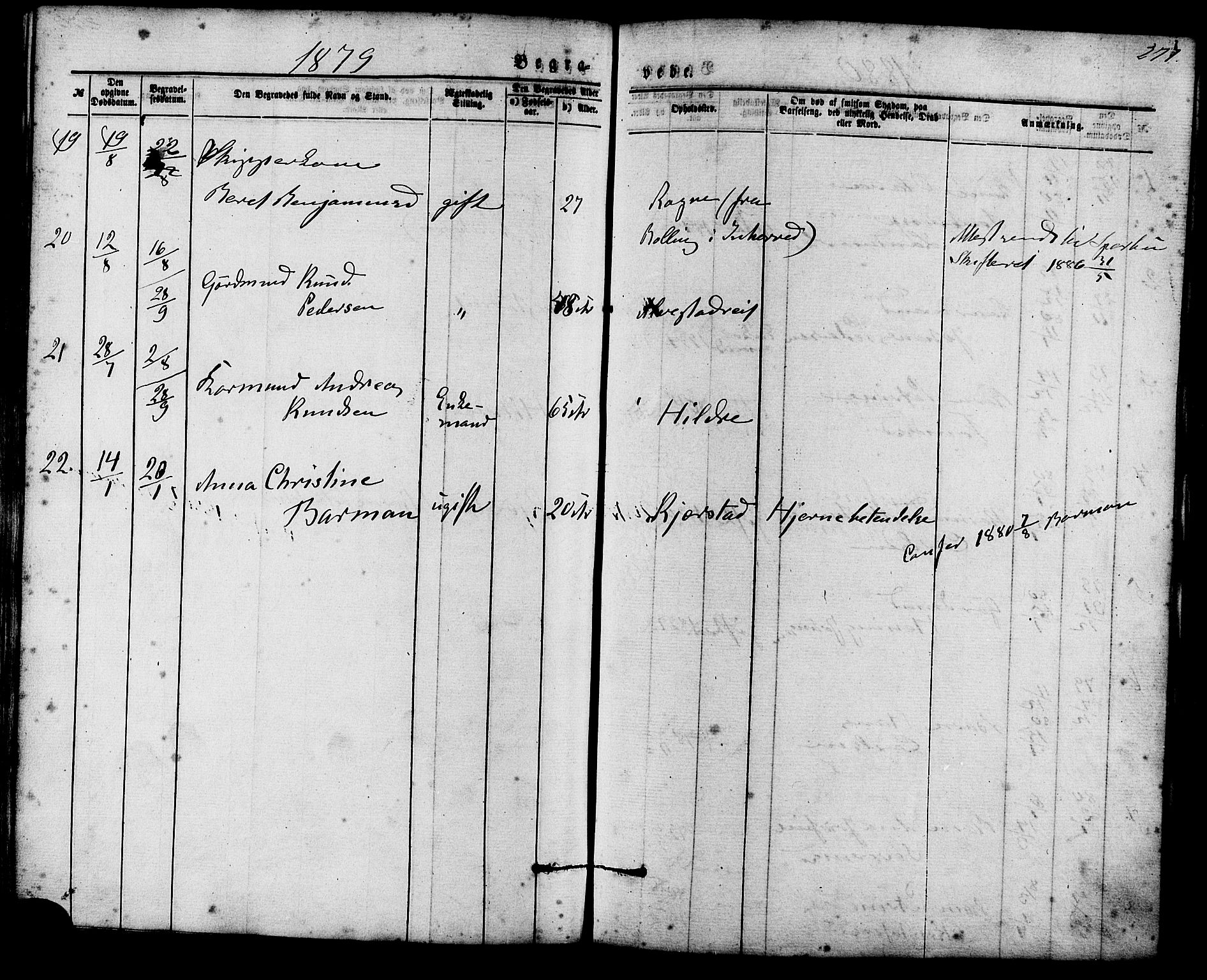 Ministerialprotokoller, klokkerbøker og fødselsregistre - Møre og Romsdal, AV/SAT-A-1454/536/L0500: Parish register (official) no. 536A09, 1876-1889, p. 277