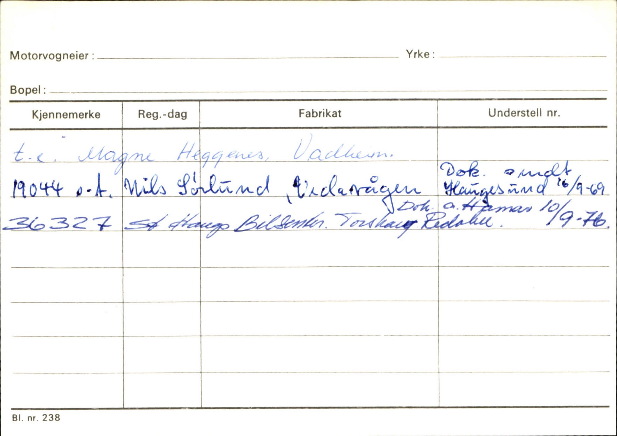 Statens vegvesen, Sogn og Fjordane vegkontor, SAB/A-5301/4/F/L0130: Eigarregister Eid T-Å. Høyanger A-O, 1945-1975, p. 867