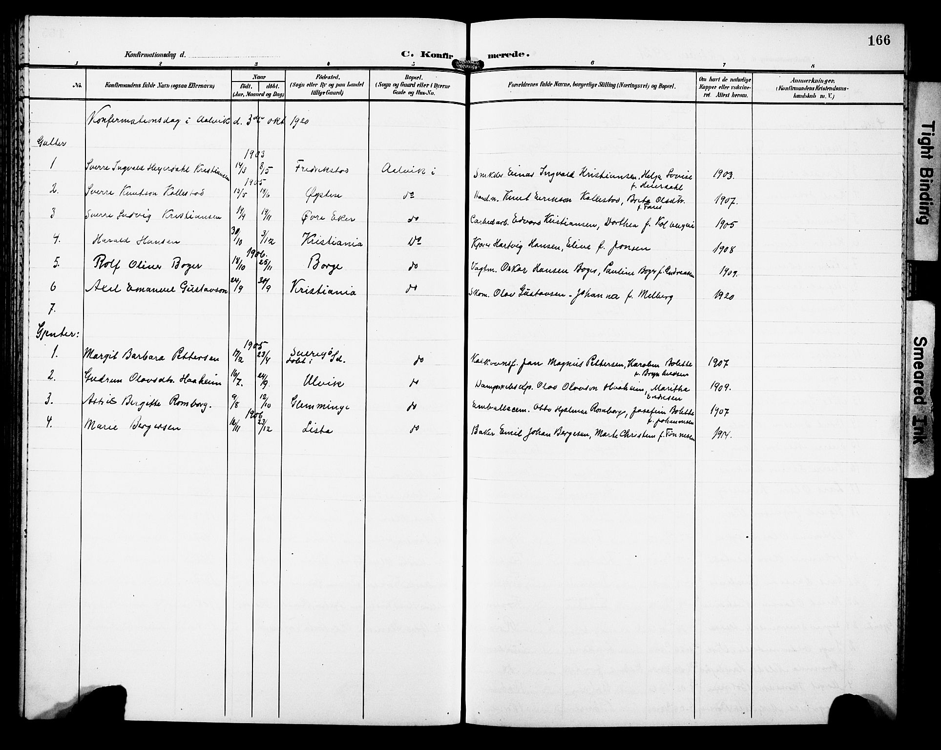 Kvam sokneprestembete, SAB/A-76201/H/Hab: Parish register (copy) no. C 4, 1906-1931, p. 166