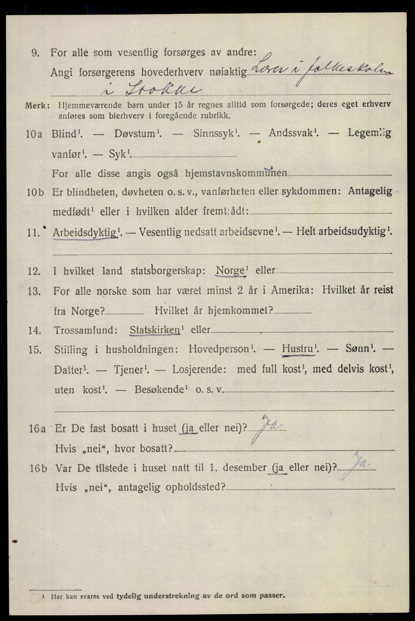 SAKO, 1920 census for Stokke, 1920, p. 2039