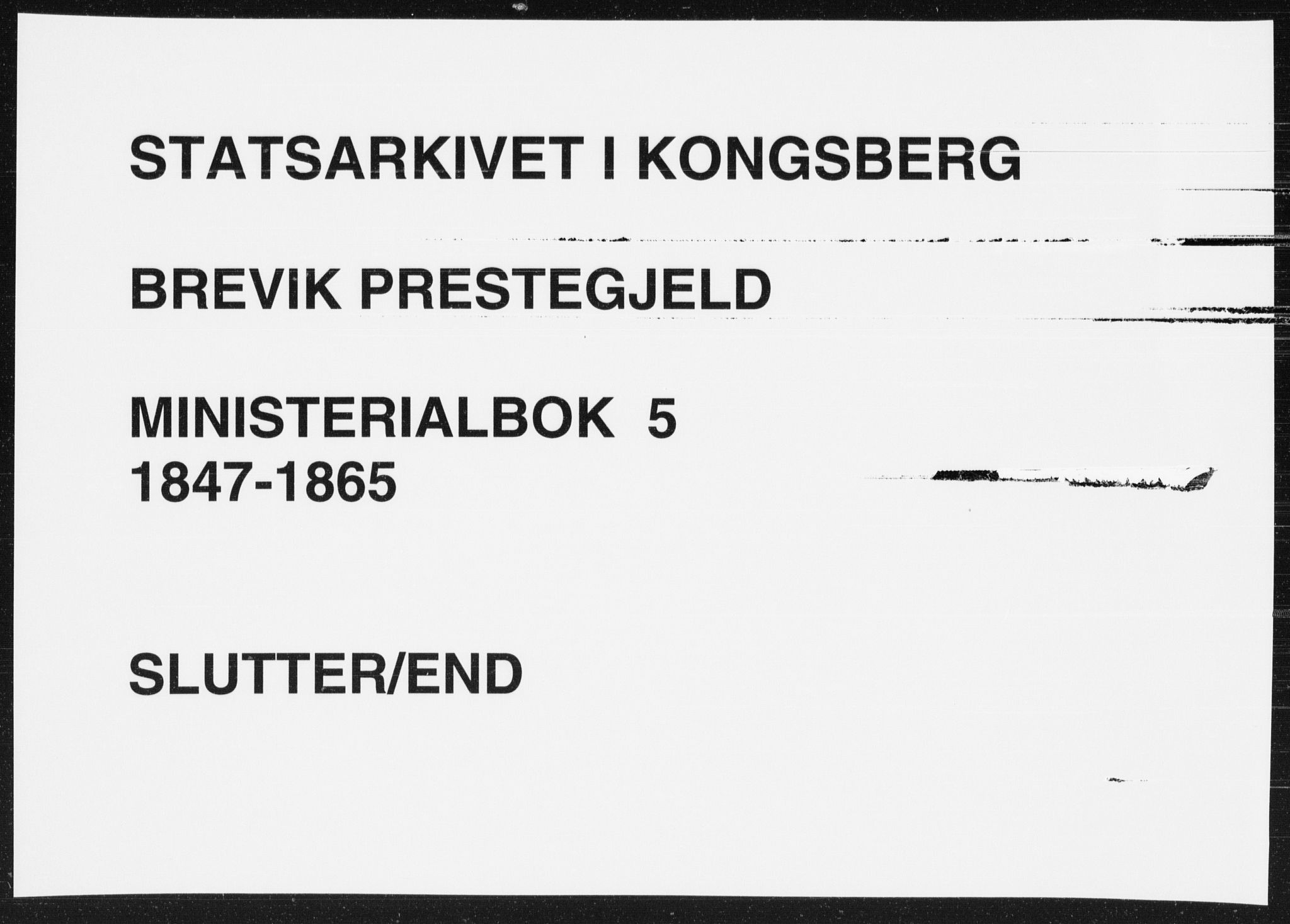 Brevik kirkebøker, AV/SAKO-A-255/F/Fa/L0005: Parish register (official) no. 5, 1847-1865