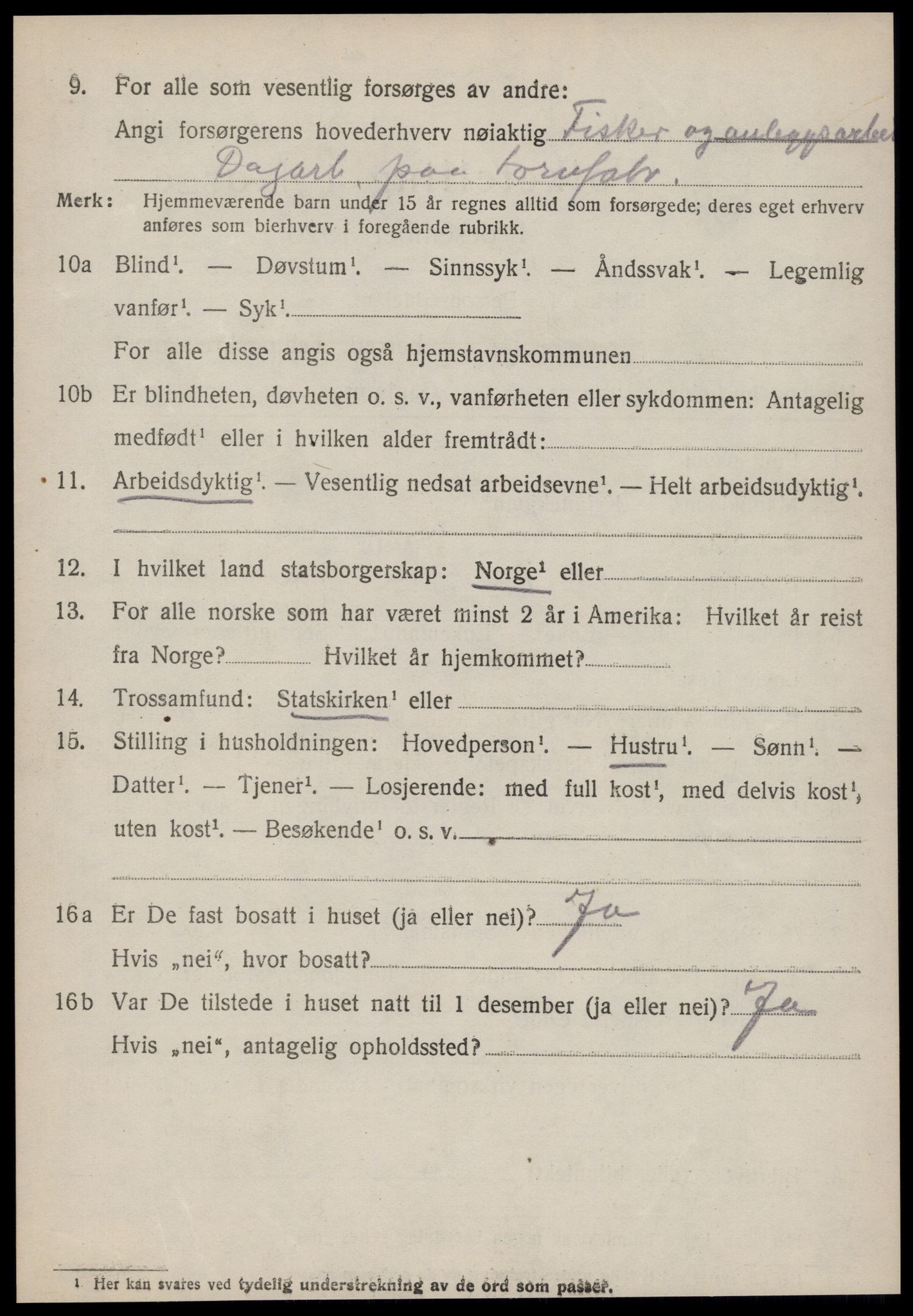 SAT, 1920 census for Vatne, 1920, p. 2285