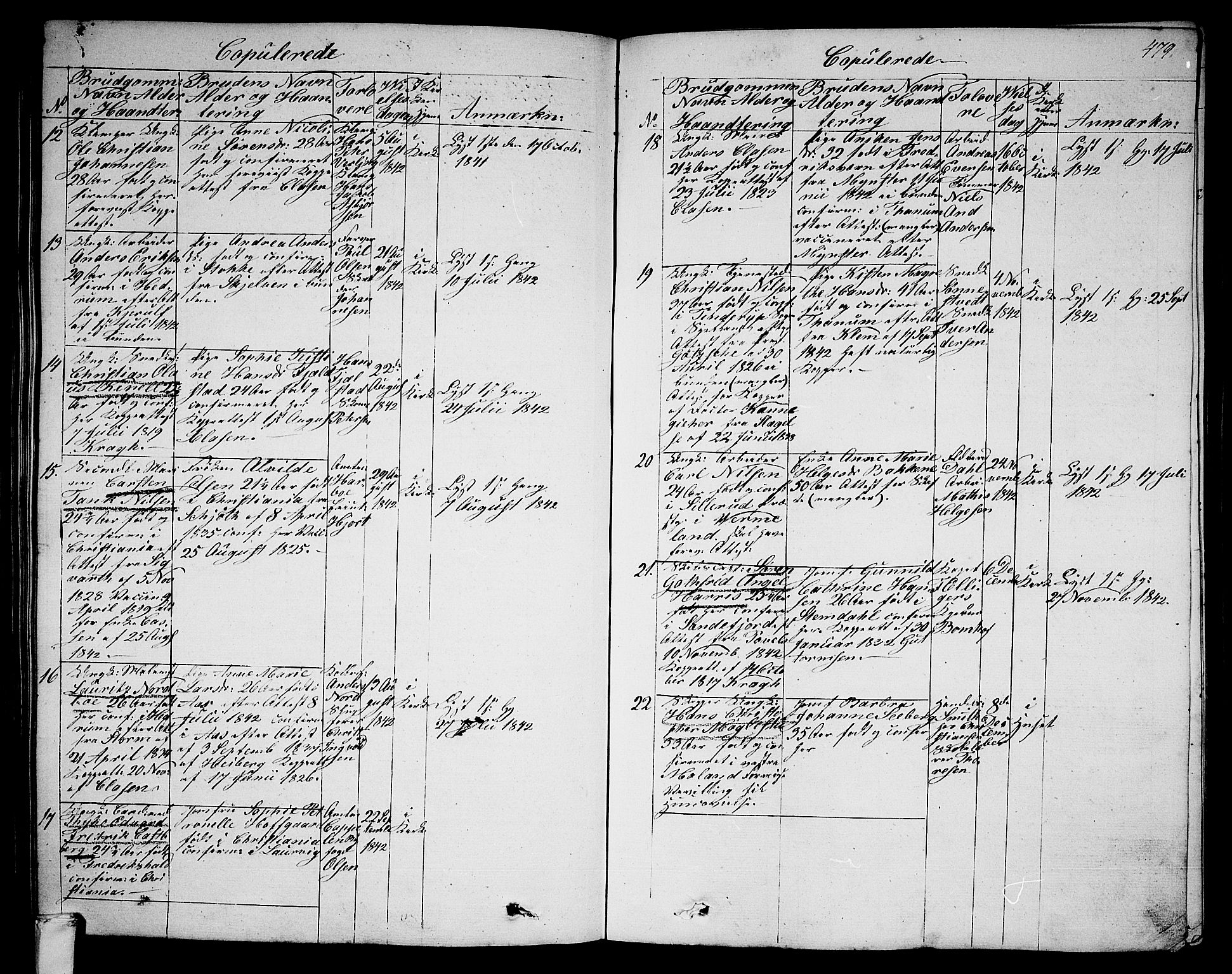 Larvik kirkebøker, SAKO/A-352/G/Ga/L0003b: Parish register (copy) no. I 3B, 1830-1870, p. 479