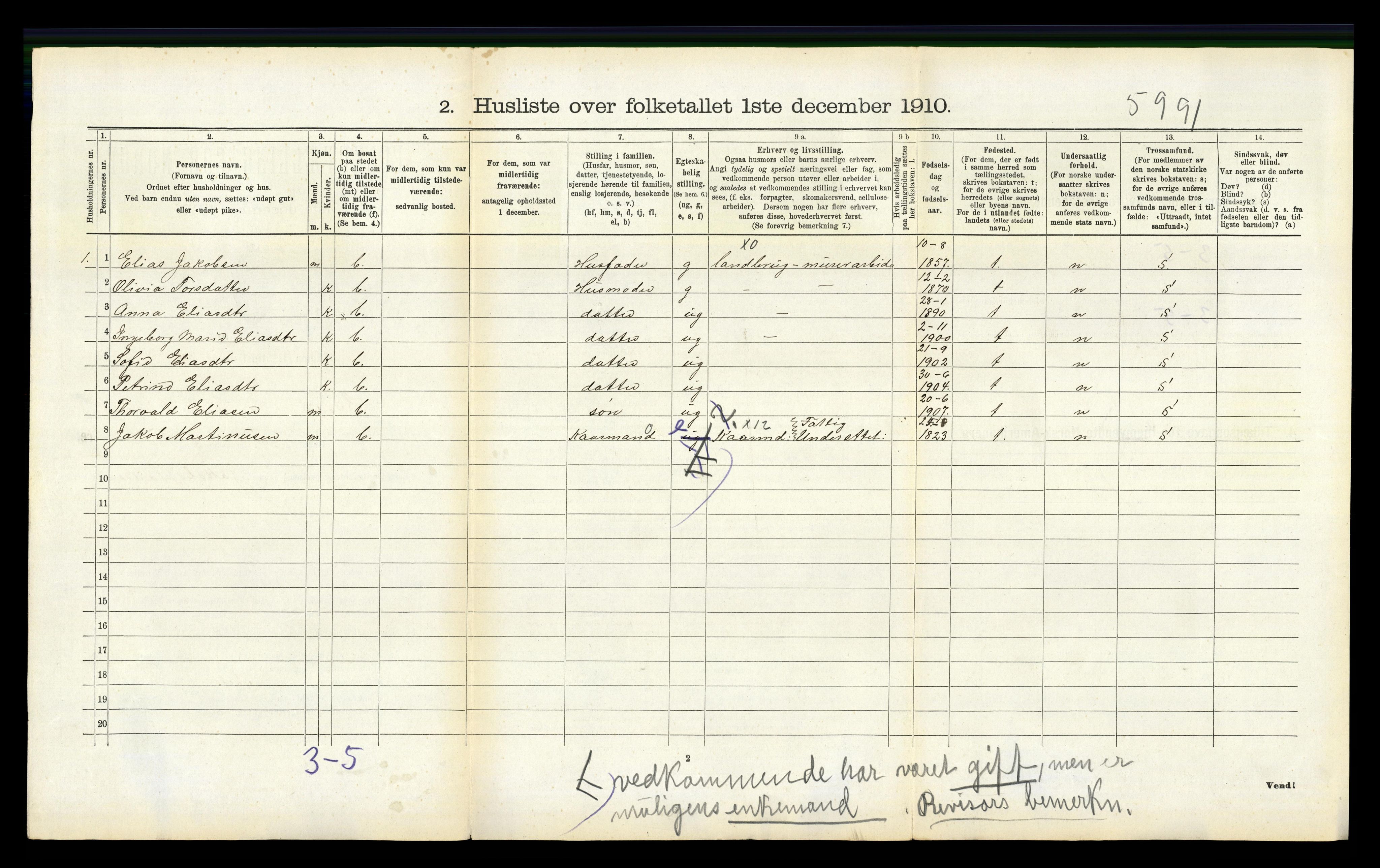 RA, 1910 census for Skodje, 1910, p. 390