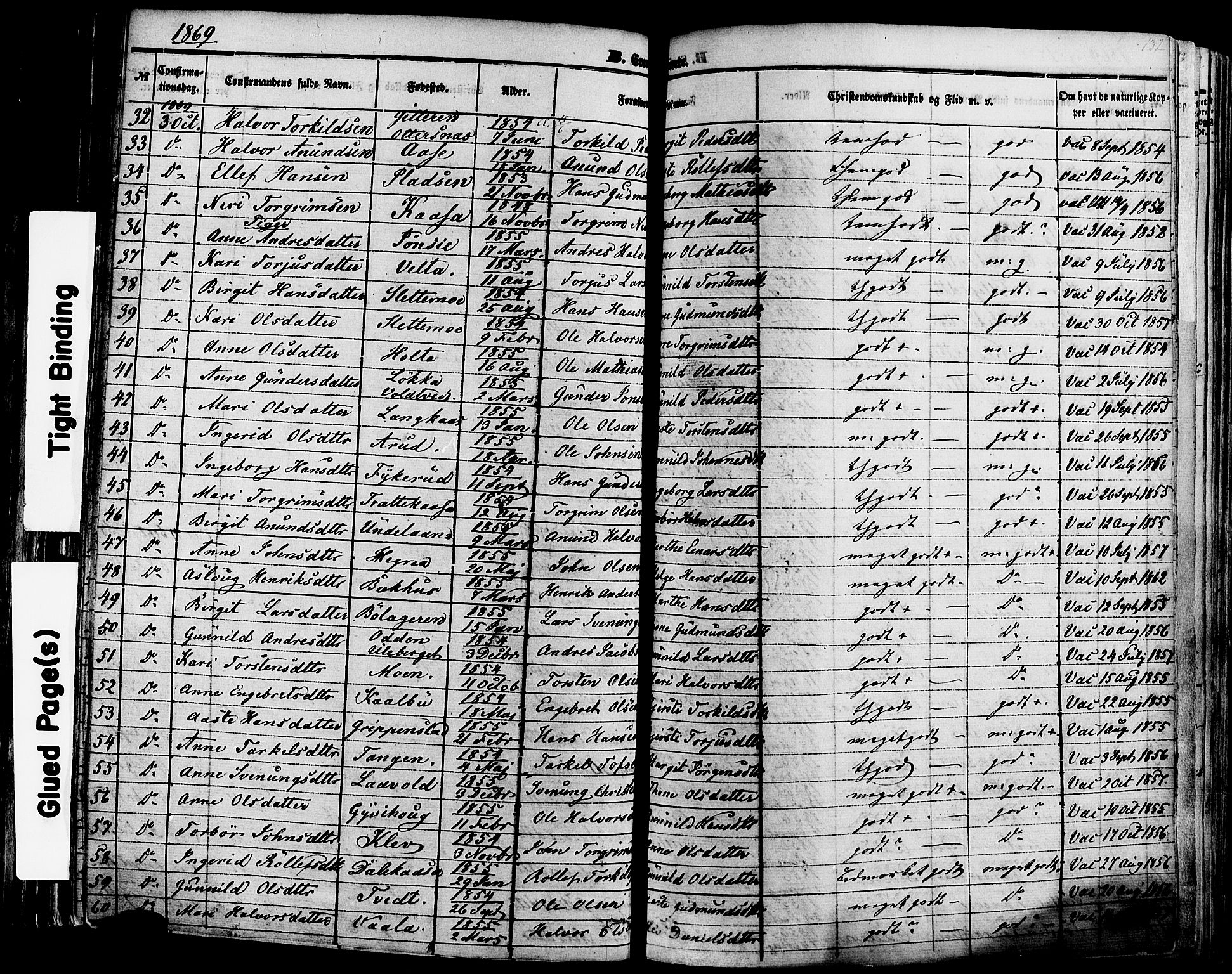 Sauherad kirkebøker, SAKO/A-298/F/Fa/L0007: Parish register (official) no. I 7, 1851-1873, p. 132