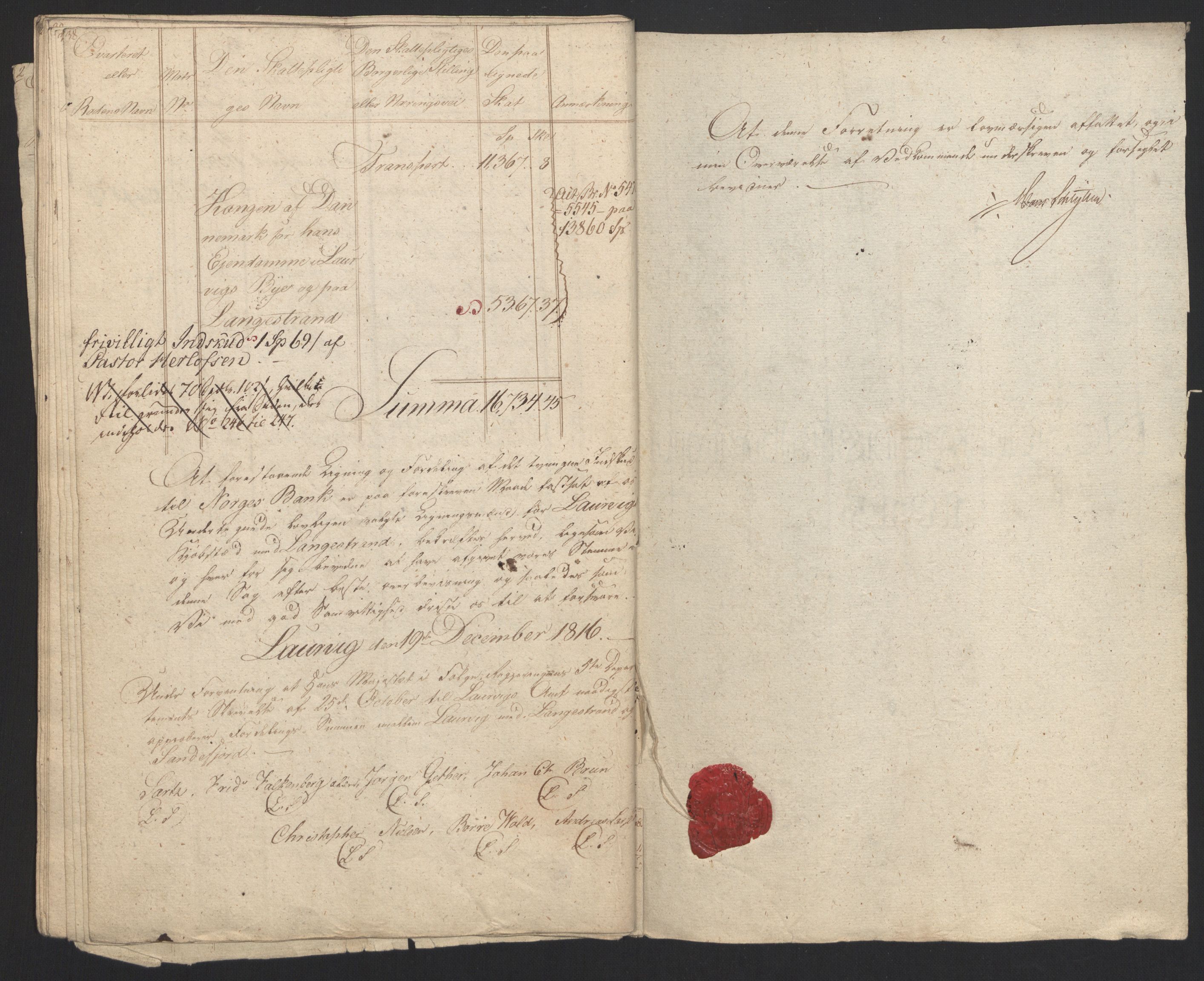 Sølvskatten 1816, NOBA/SOLVSKATTEN/A/L0023: Bind 24: Larvik fogderi, 1816-1824, p. 71