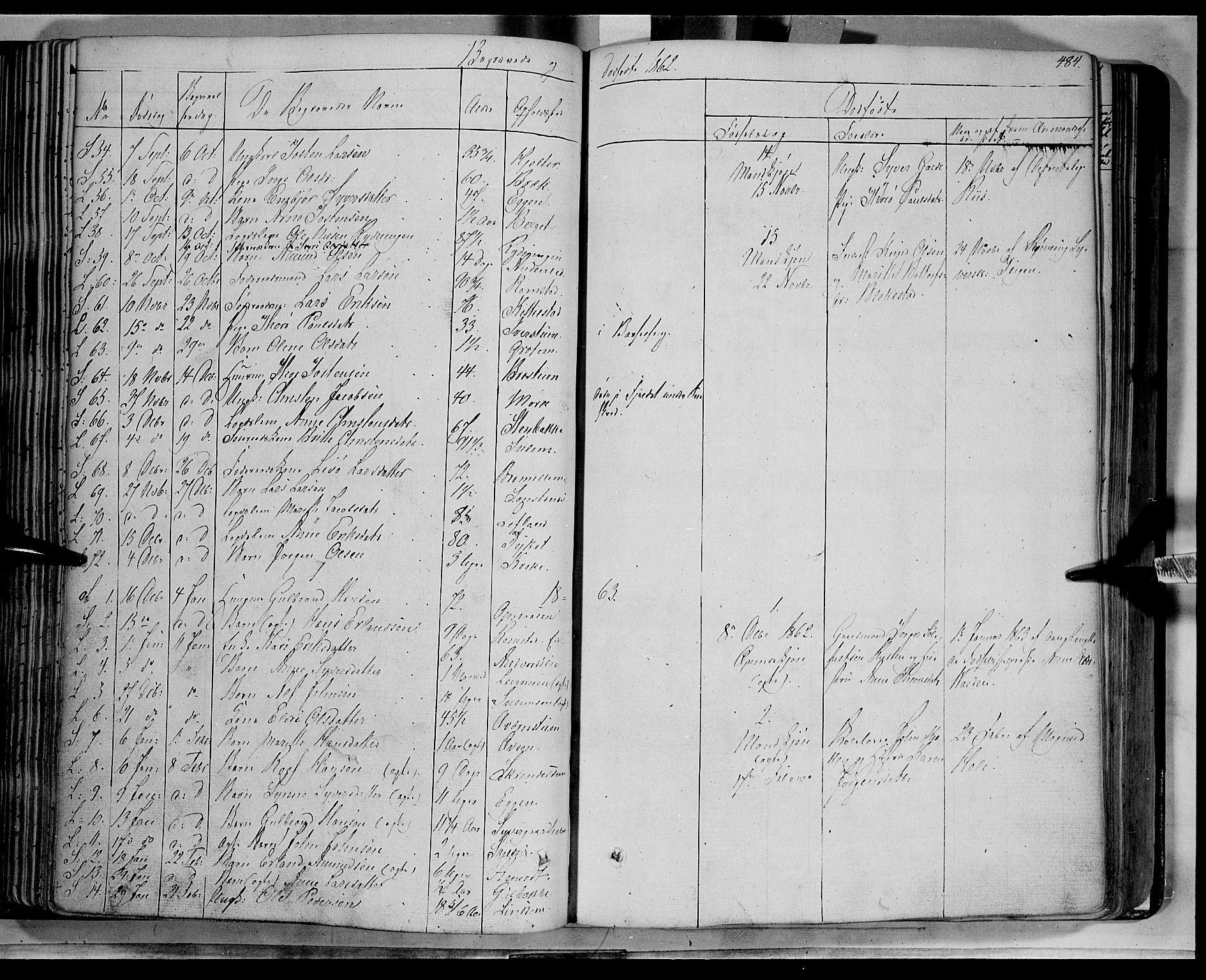 Lom prestekontor, SAH/PREST-070/K/L0006: Parish register (official) no. 6B, 1837-1863, p. 484