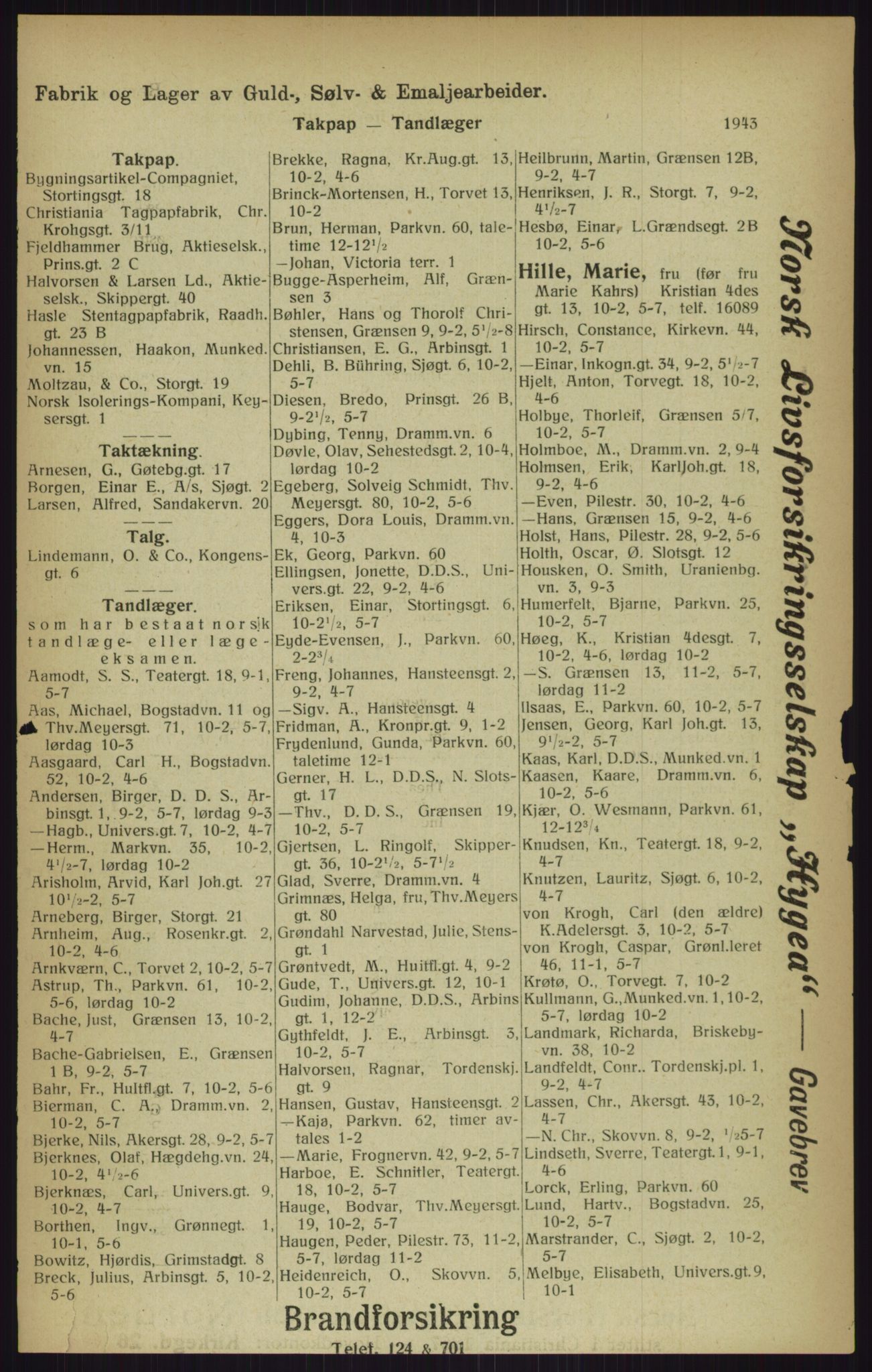 Kristiania/Oslo adressebok, PUBL/-, 1916, p. 1943
