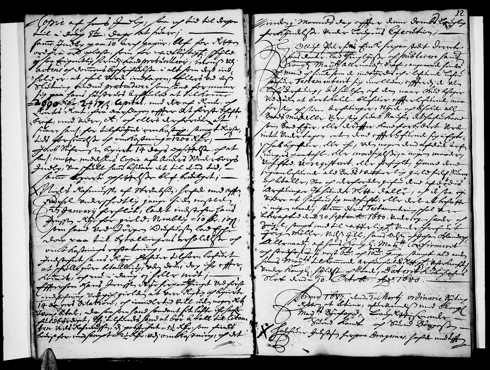 Drammen byfogd, AV/SAKO-A-222/F/Fa/L0018: Tingbok for Bragernes, 1687, p. 11b-12a