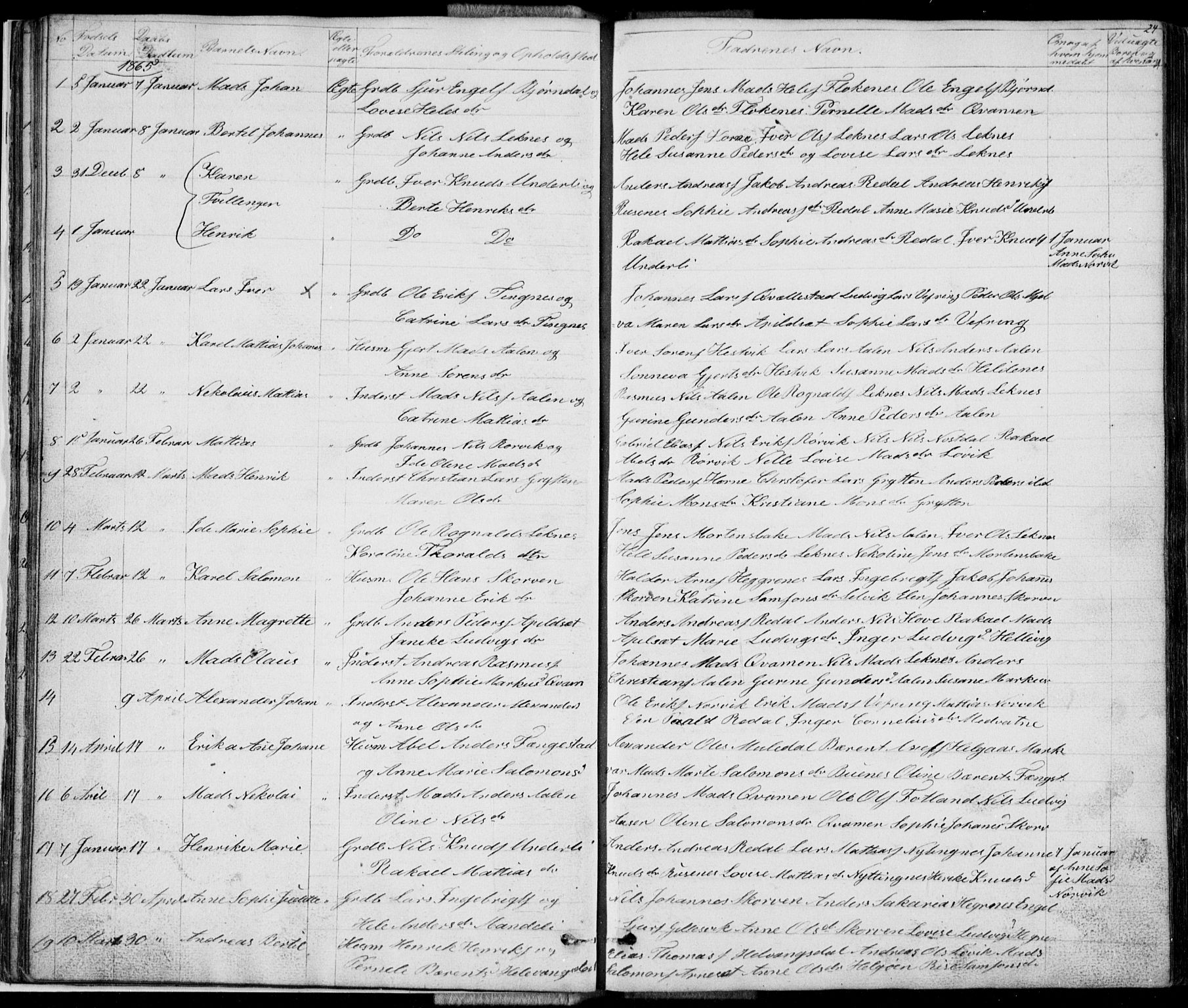 Førde sokneprestembete, SAB/A-79901/H/Hab: Parish register (copy) no. E 0, 1853-1880, p. 24