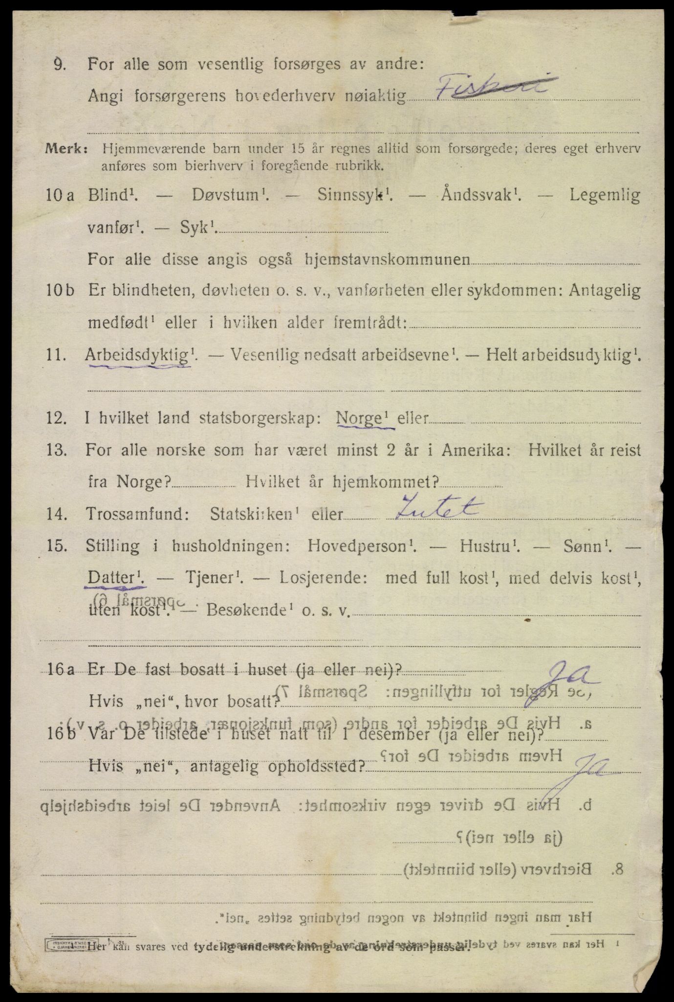 SAK, 1920 census for Lillesand, 1920, p. 3622