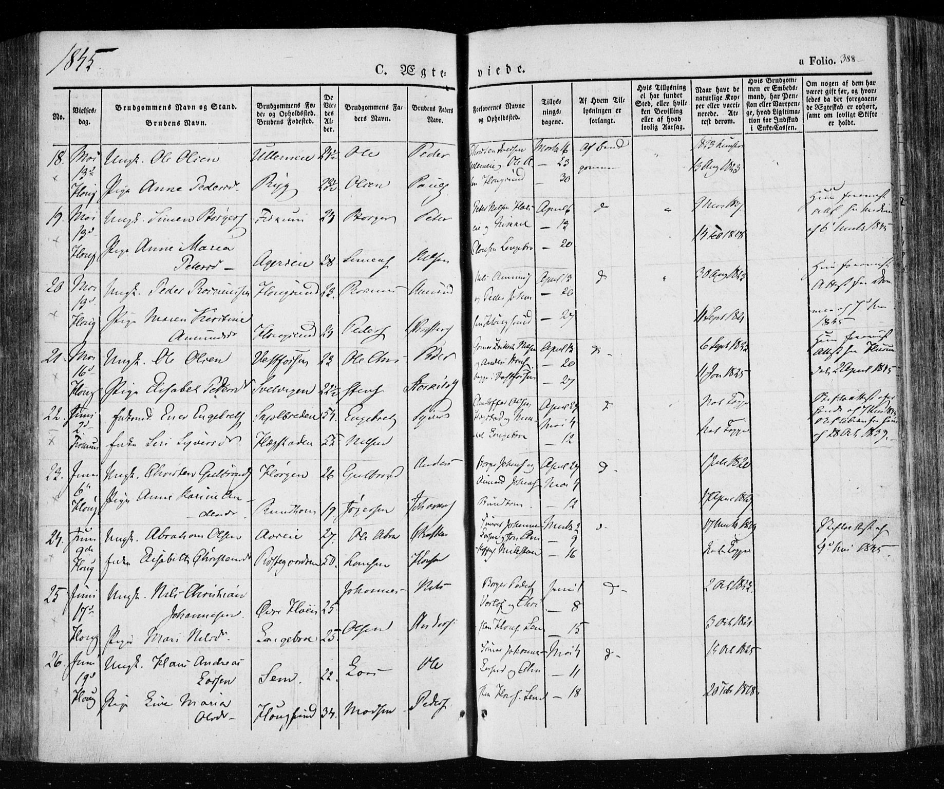 Eiker kirkebøker, AV/SAKO-A-4/F/Fa/L0013a: Parish register (official) no. I 13A, 1832-1845, p. 388