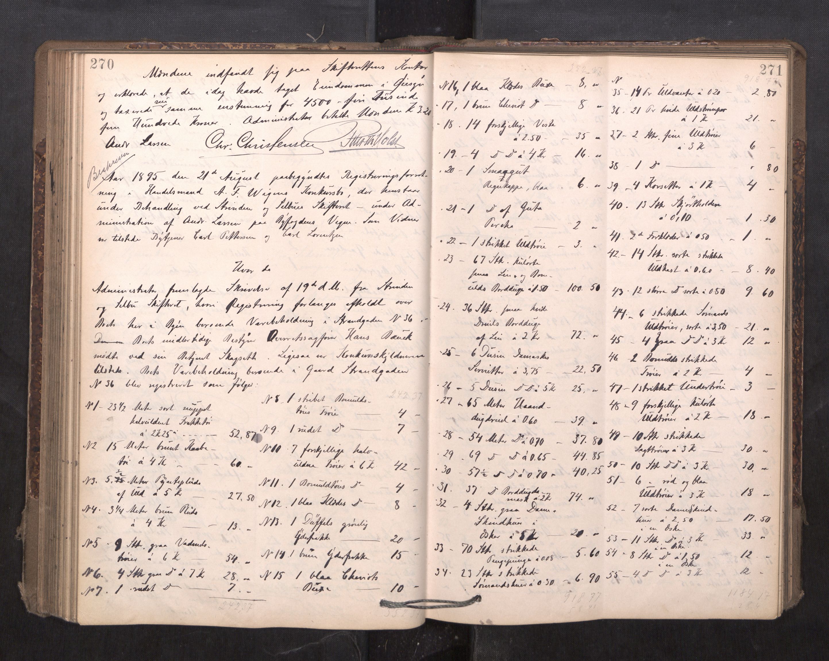 Trondheim byfogd, AV/SAT-A-0003/1/3/3C/L0015: Skifteregistreringsprotokoll - 24/2-21/3 (u/ register), 1893-1899, p. 270-271