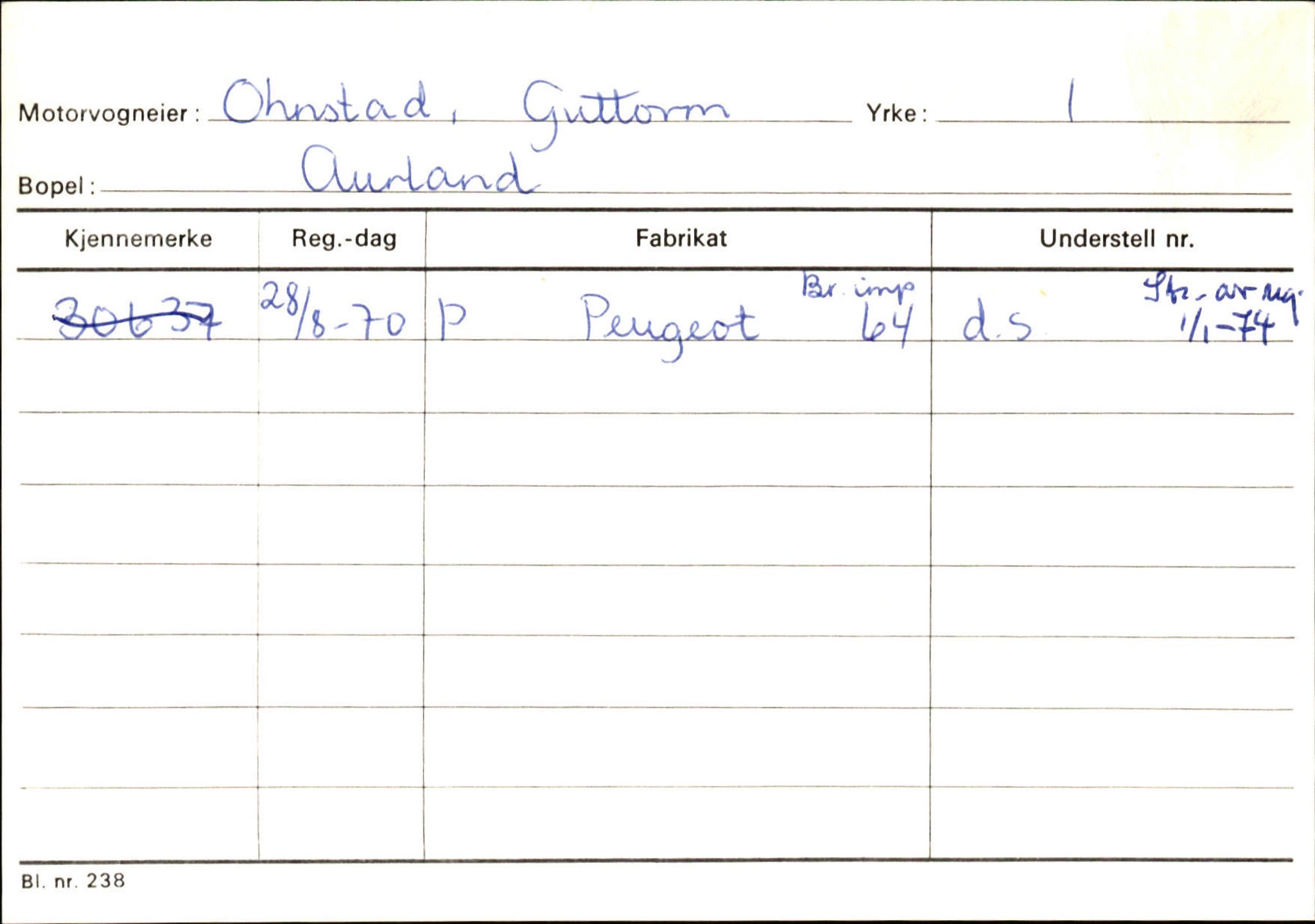 Statens vegvesen, Sogn og Fjordane vegkontor, AV/SAB-A-5301/4/F/L0125: Eigarregister Sogndal V-Å. Aurland A-Å. Fjaler A-N, 1945-1975, p. 930