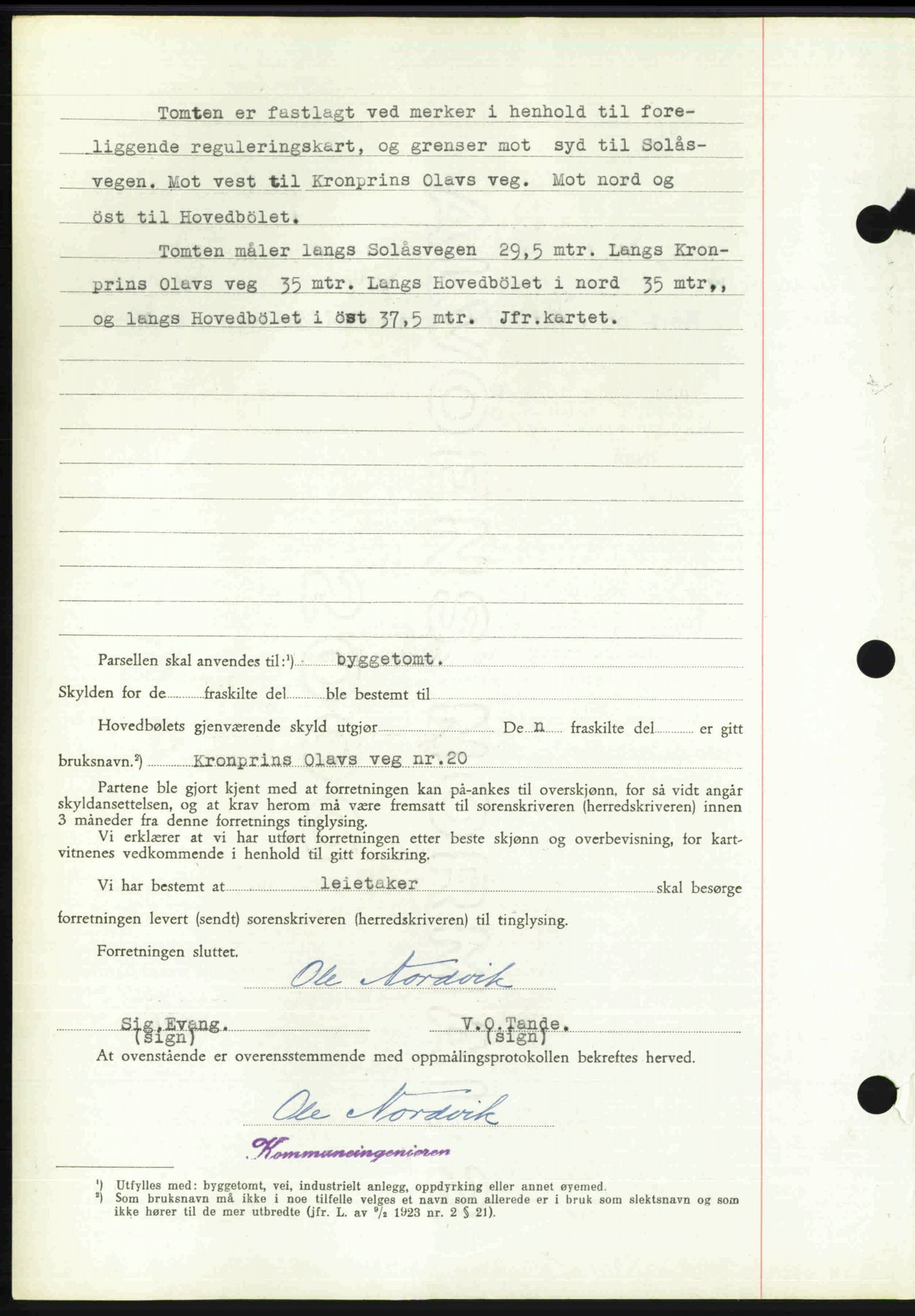 Toten tingrett, SAH/TING-006/H/Hb/Hbc/L0020: Mortgage book no. Hbc-20, 1948-1948, Diary no: : 3484/1948