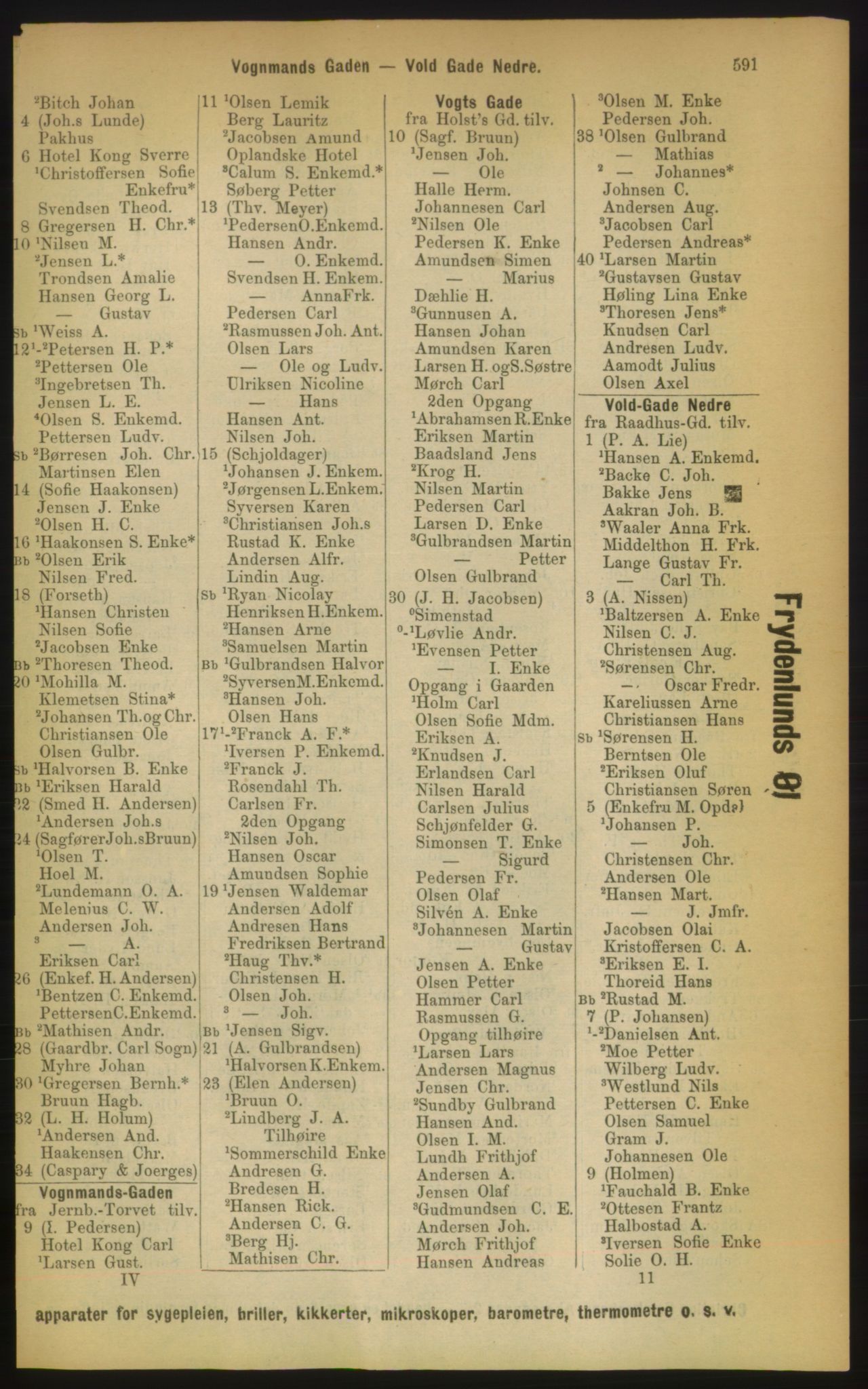 Kristiania/Oslo adressebok, PUBL/-, 1889, p. 591
