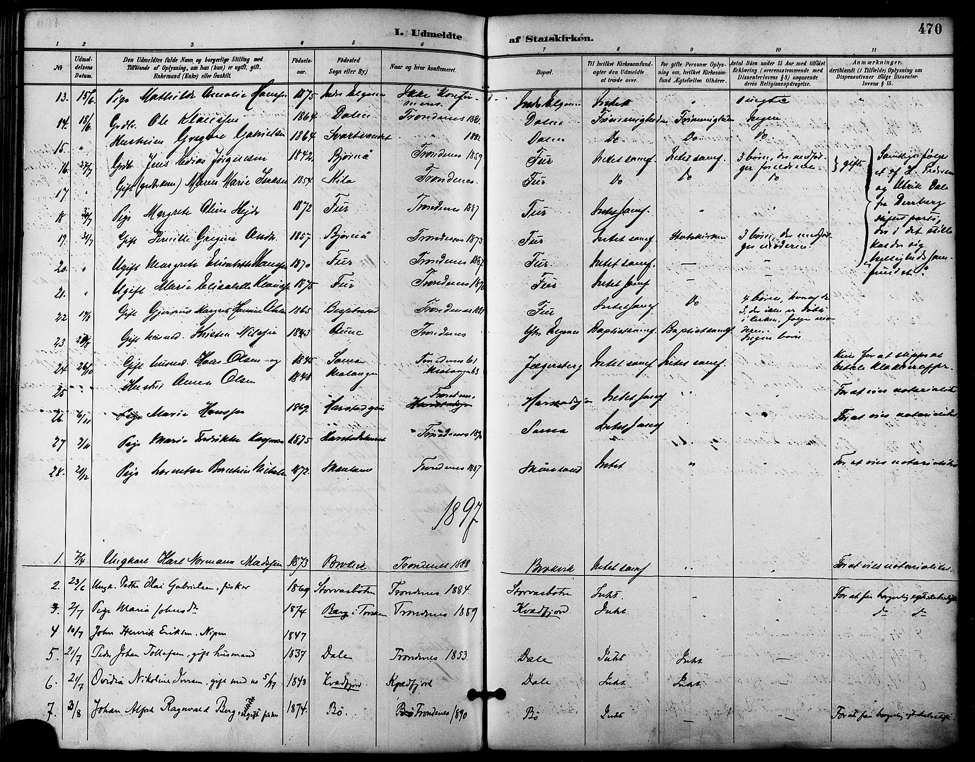 Trondenes sokneprestkontor, SATØ/S-1319/H/Ha/L0016kirke: Parish register (official) no. 16, 1890-1898, p. 470