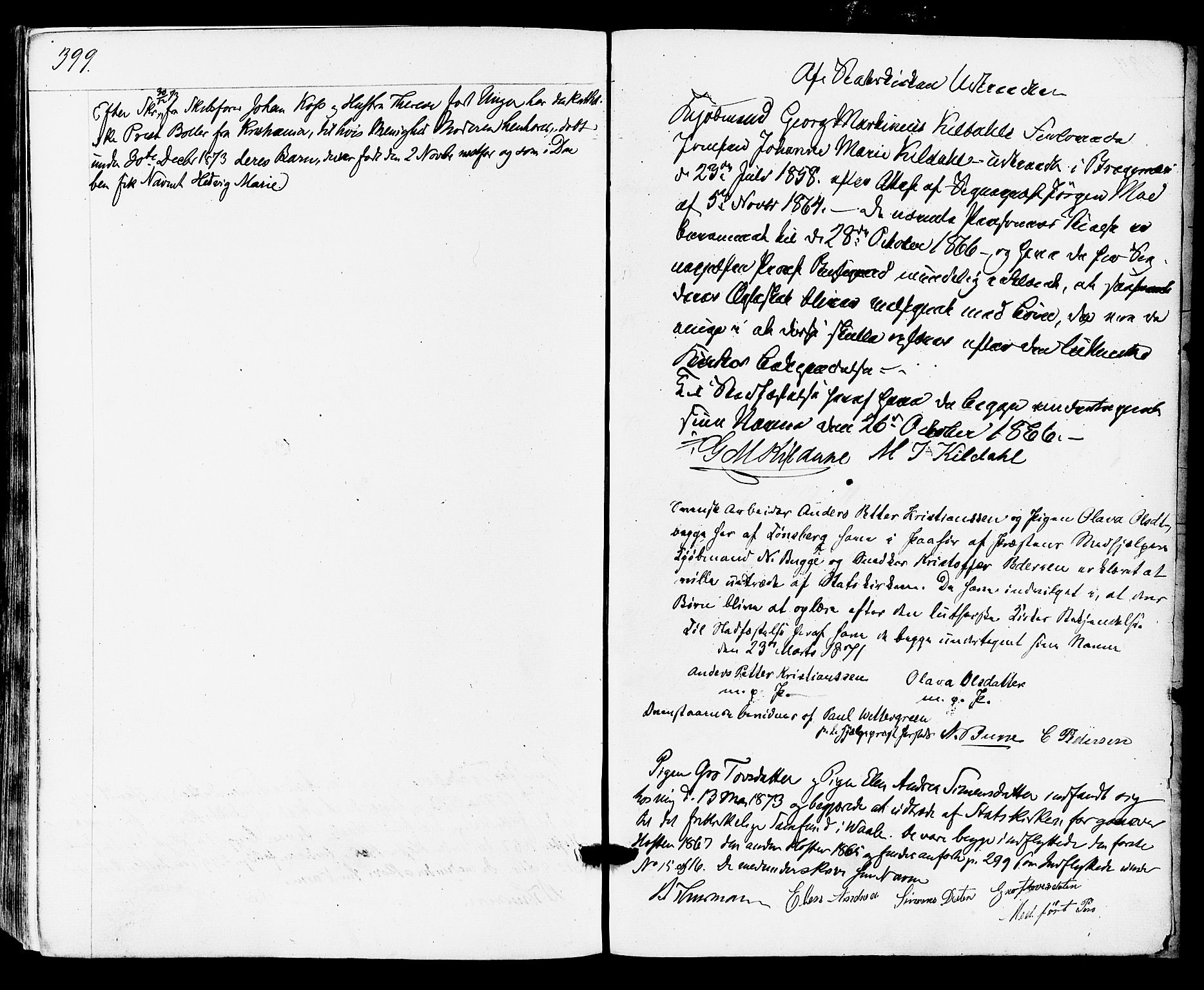 Tønsberg kirkebøker, SAKO/A-330/F/Fa/L0009: Parish register (official) no. I 9, 1865-1873, p. 399