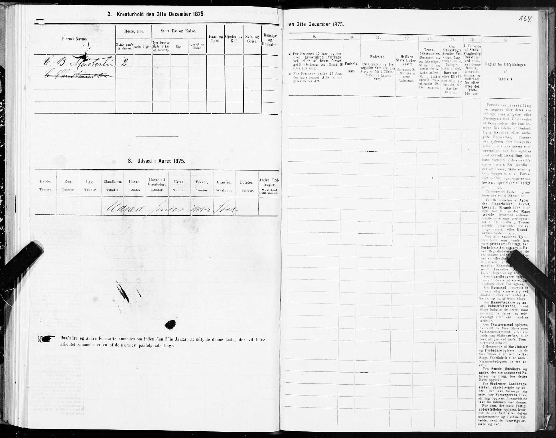 SAT, 1875 census for 1601 Trondheim, 1875, p. 1164