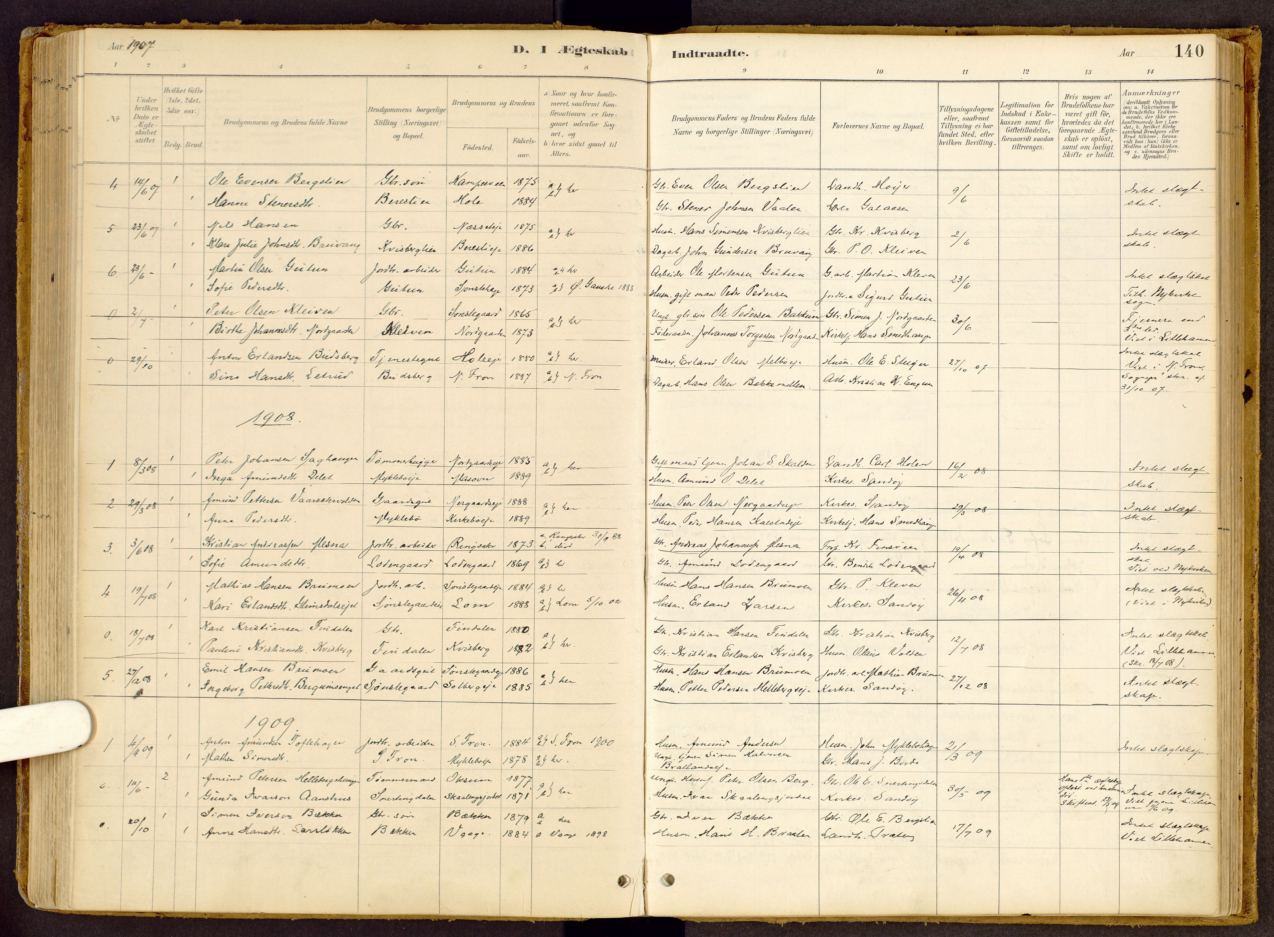 Vestre Gausdal prestekontor, SAH/PREST-094/H/Ha/Haa/L0002: Parish register (official) no. 2, 1887-1918, p. 140