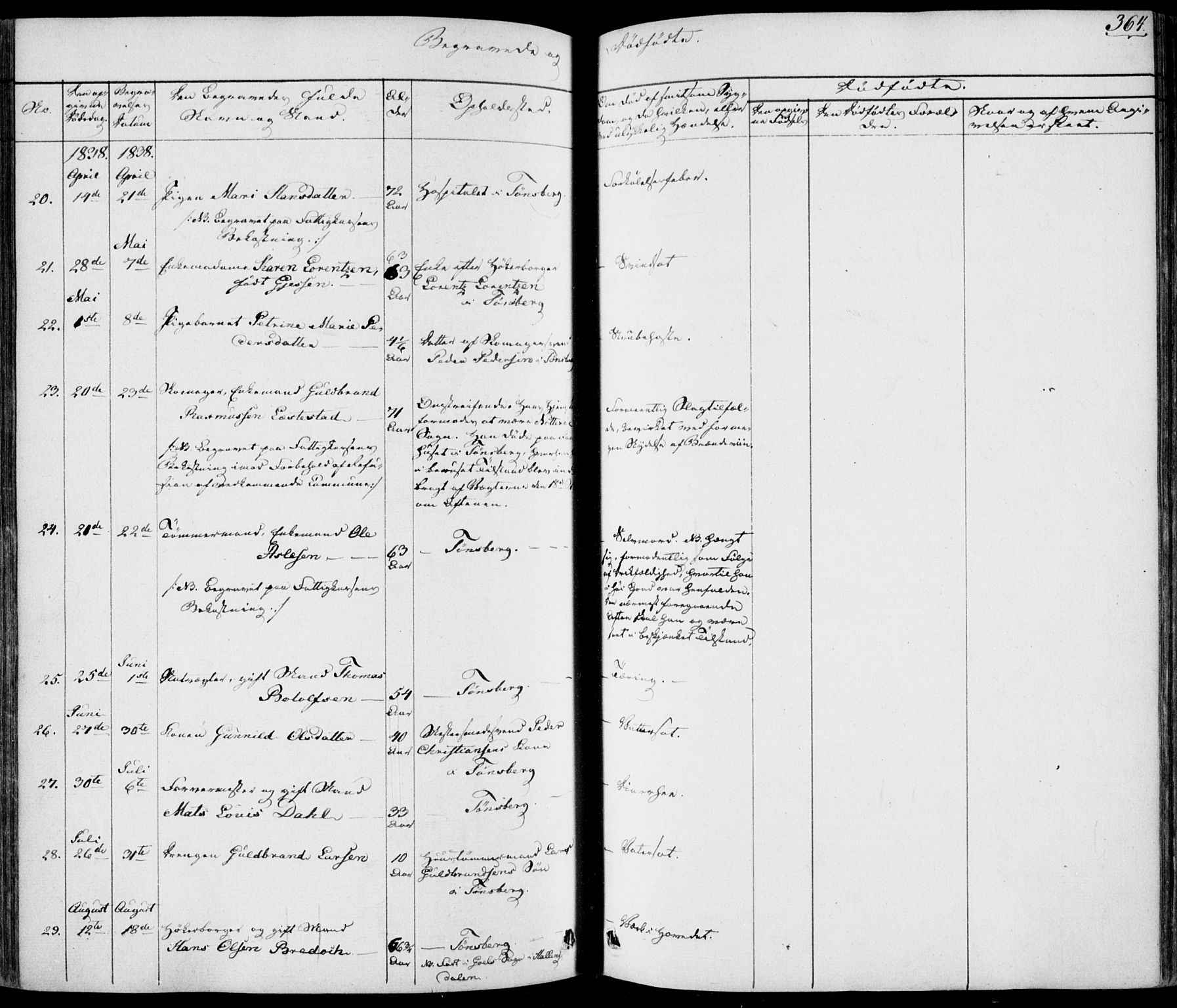 Tønsberg kirkebøker, AV/SAKO-A-330/F/Fa/L0006: Parish register (official) no. I 6, 1836-1844, p. 364