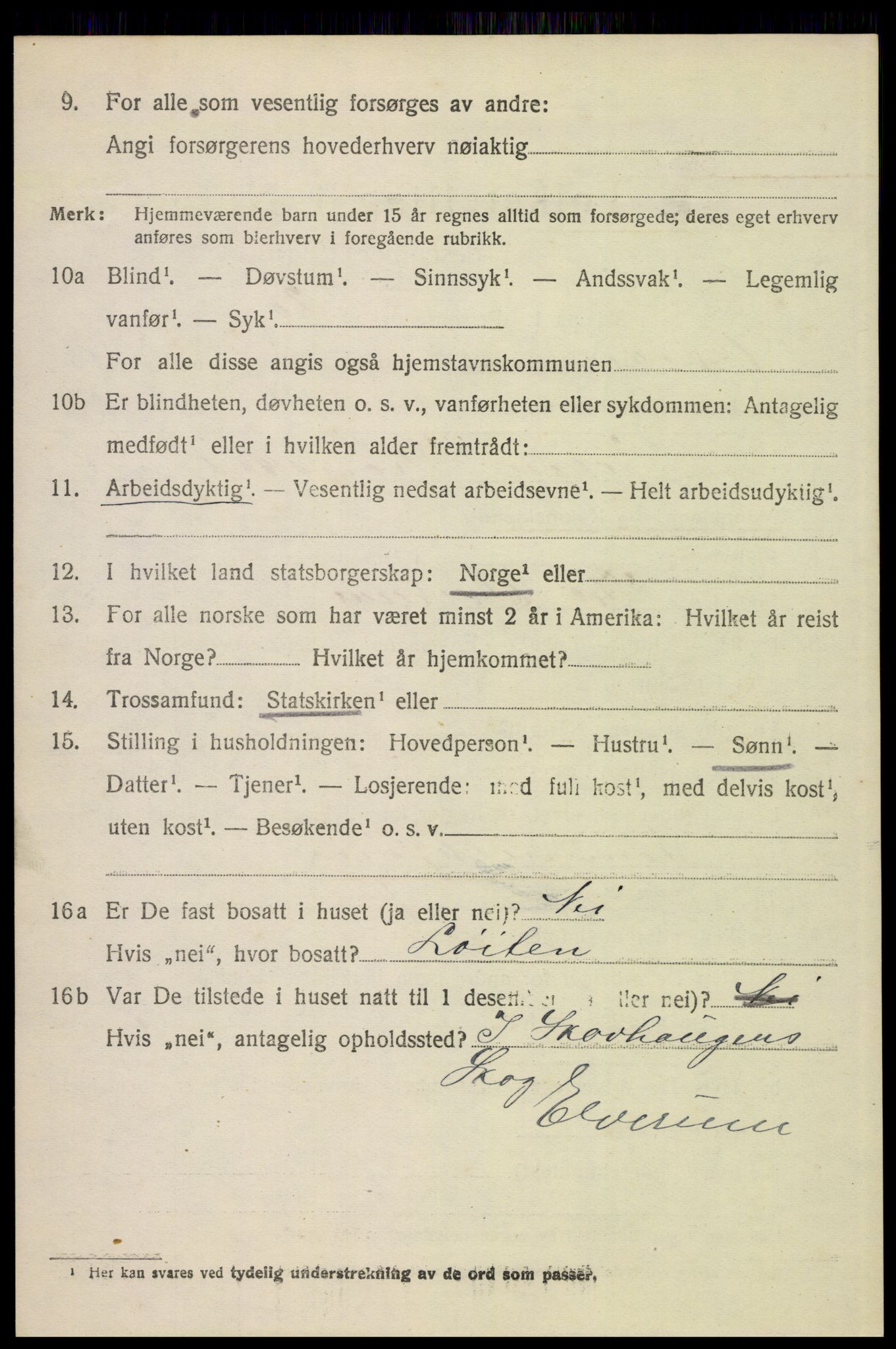 SAH, 1920 census for Elverum, 1920, p. 22535