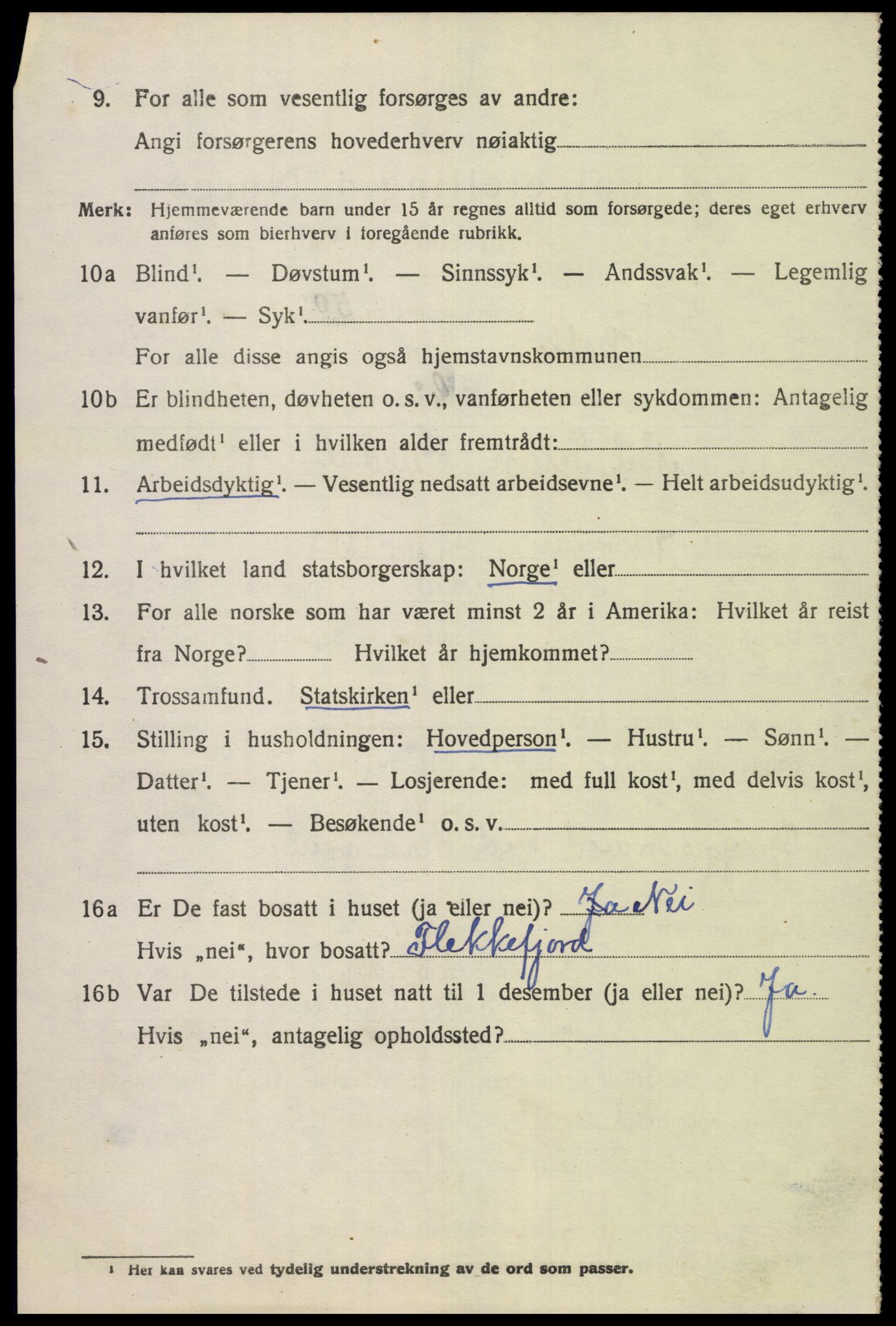 SAK, 1920 census for Bakke, 1920, p. 1081