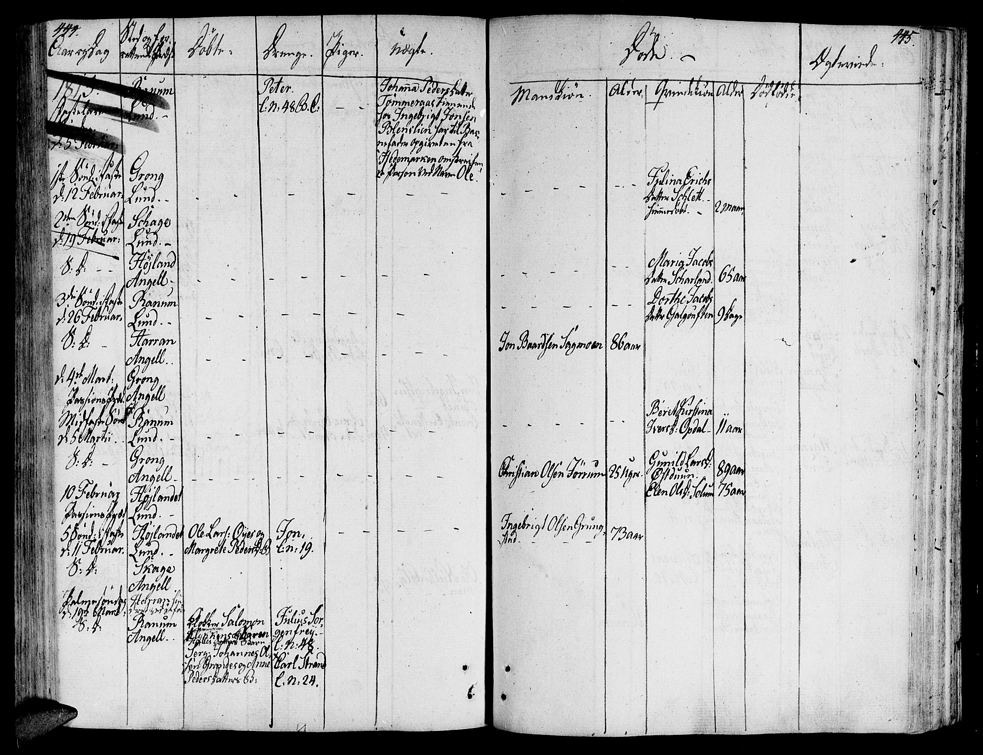 Ministerialprotokoller, klokkerbøker og fødselsregistre - Nord-Trøndelag, SAT/A-1458/764/L0545: Parish register (official) no. 764A05, 1799-1816, p. 444-445
