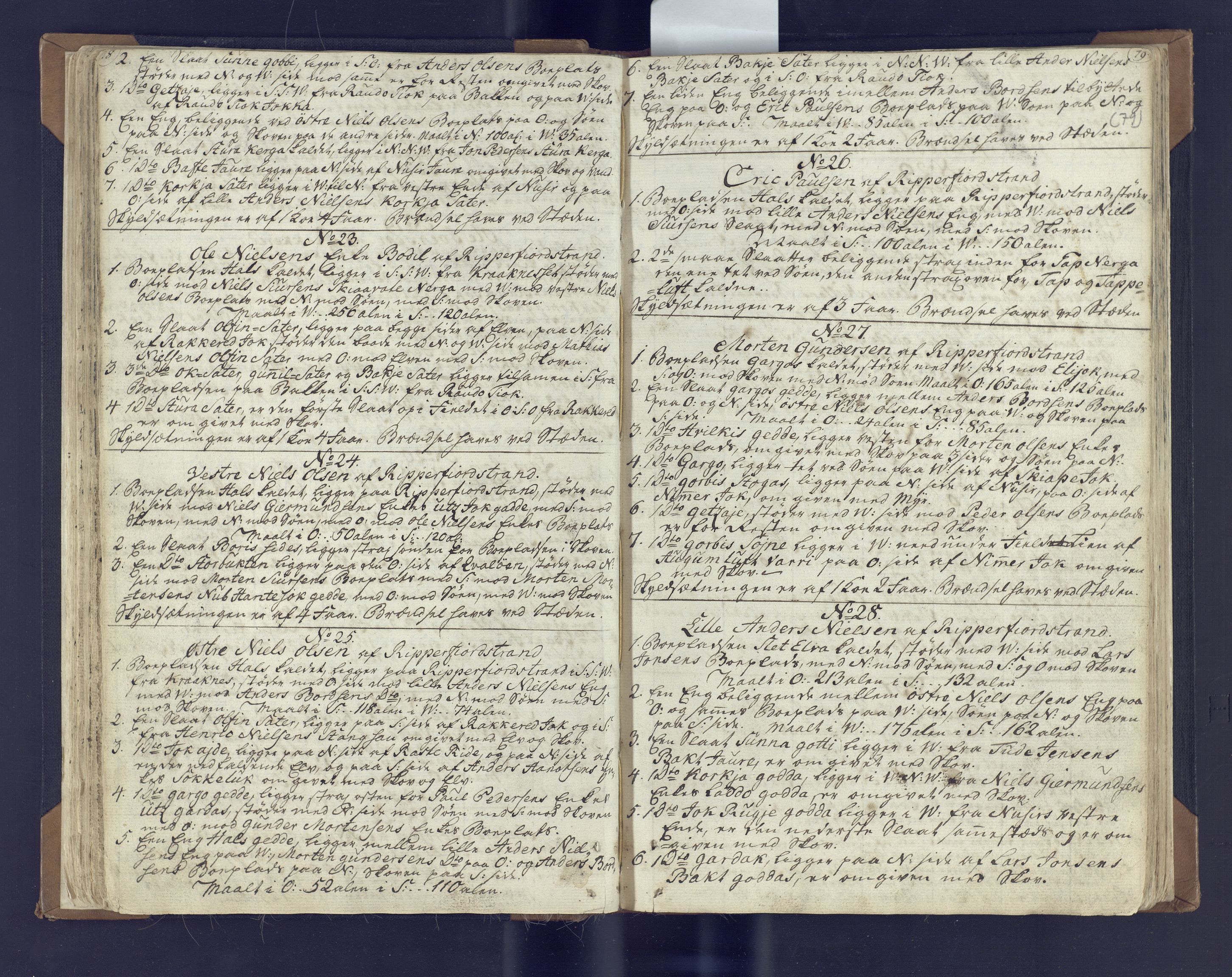 Fylkesmannen i Finnmark, SATØ/S-1120/1Coa/L2882: Landmålerprotokoll (i nærmagasinet/skannet), 1776-1845, p. 43