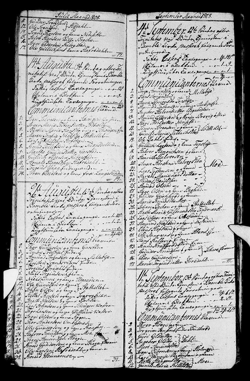 Bamble kirkebøker, AV/SAKO-A-253/G/Ga/L0004: Parish register (copy) no. I 4, 1808-1814