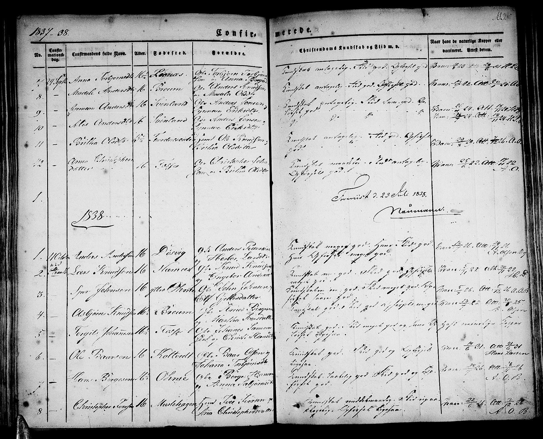 Strandebarm sokneprestembete, AV/SAB-A-78401/H/Haa: Parish register (official) no. A 6, 1826-1843, p. 183