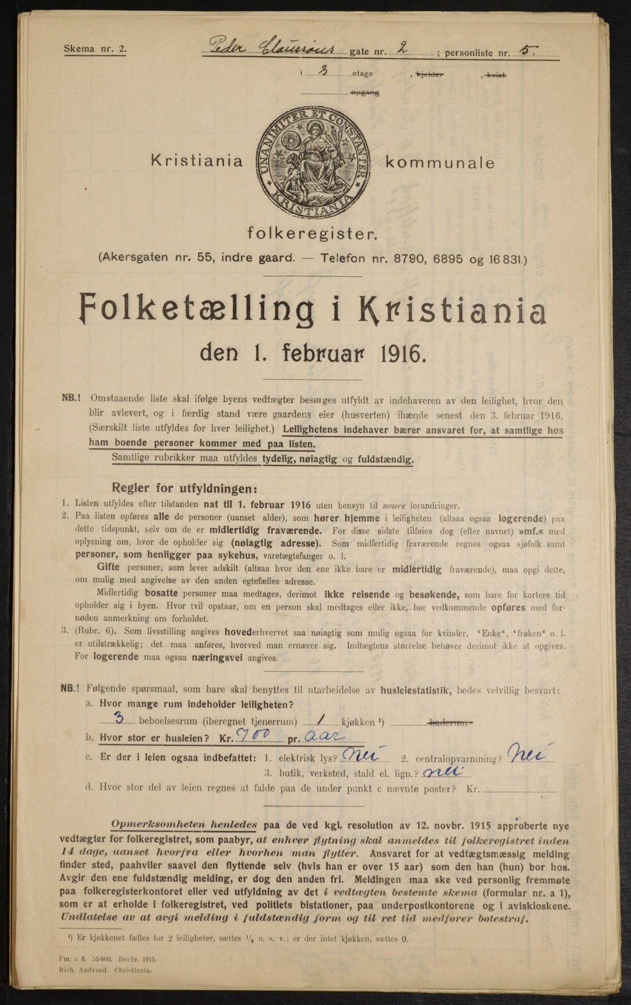 OBA, Municipal Census 1916 for Kristiania, 1916, p. 80689