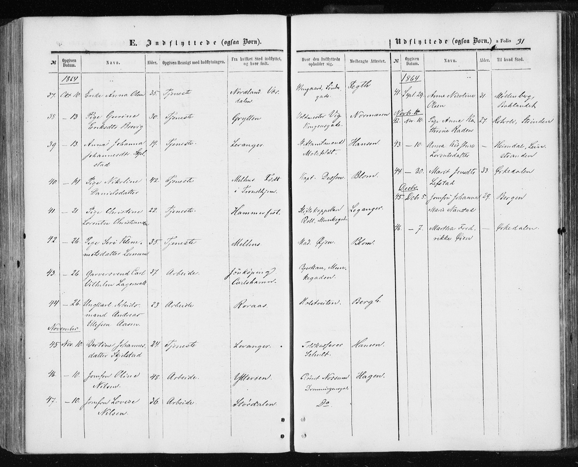 Ministerialprotokoller, klokkerbøker og fødselsregistre - Sør-Trøndelag, SAT/A-1456/601/L0053: Parish register (official) no. 601A21, 1857-1865, p. 31