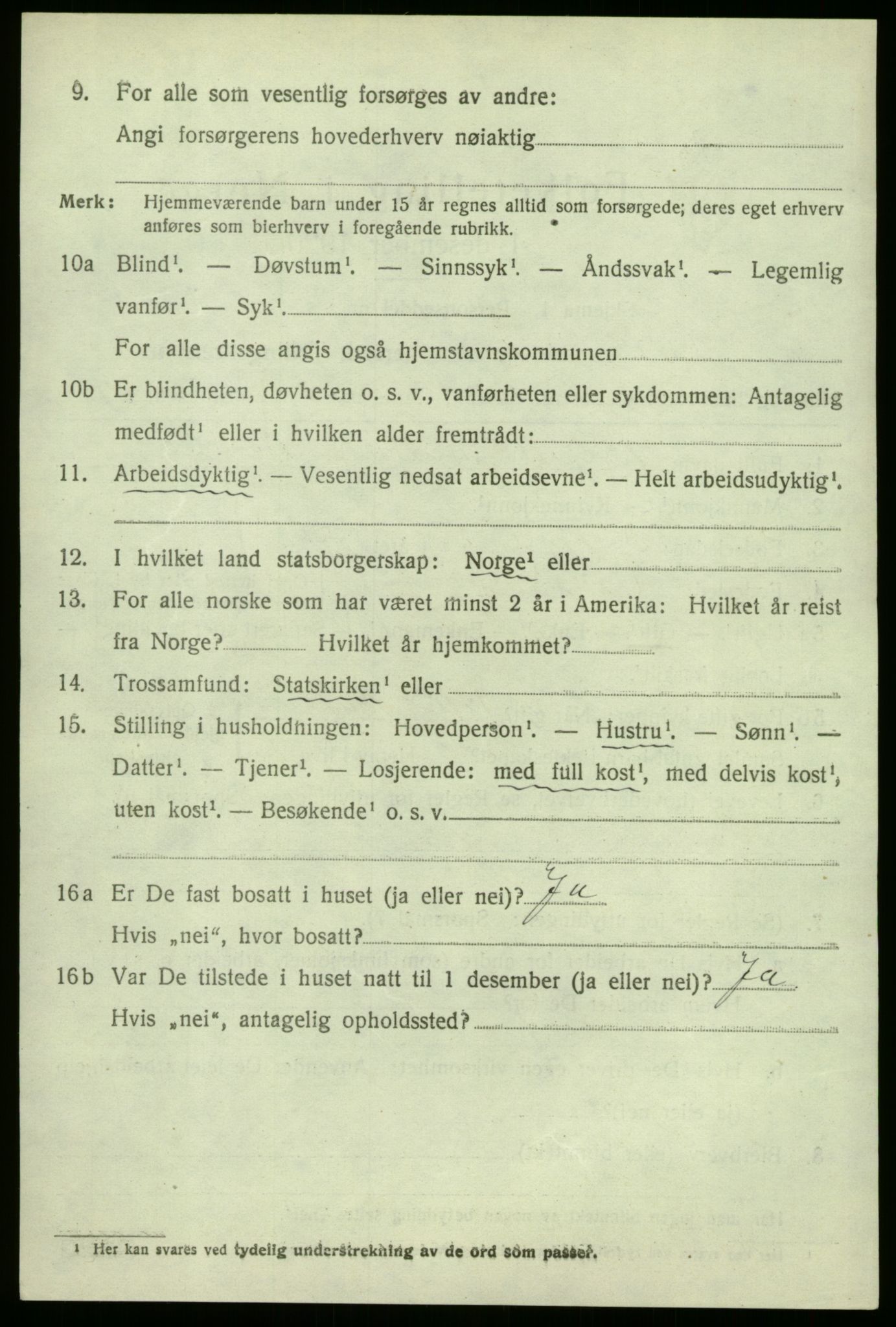 SAB, 1920 census for Vik, 1920, p. 2092