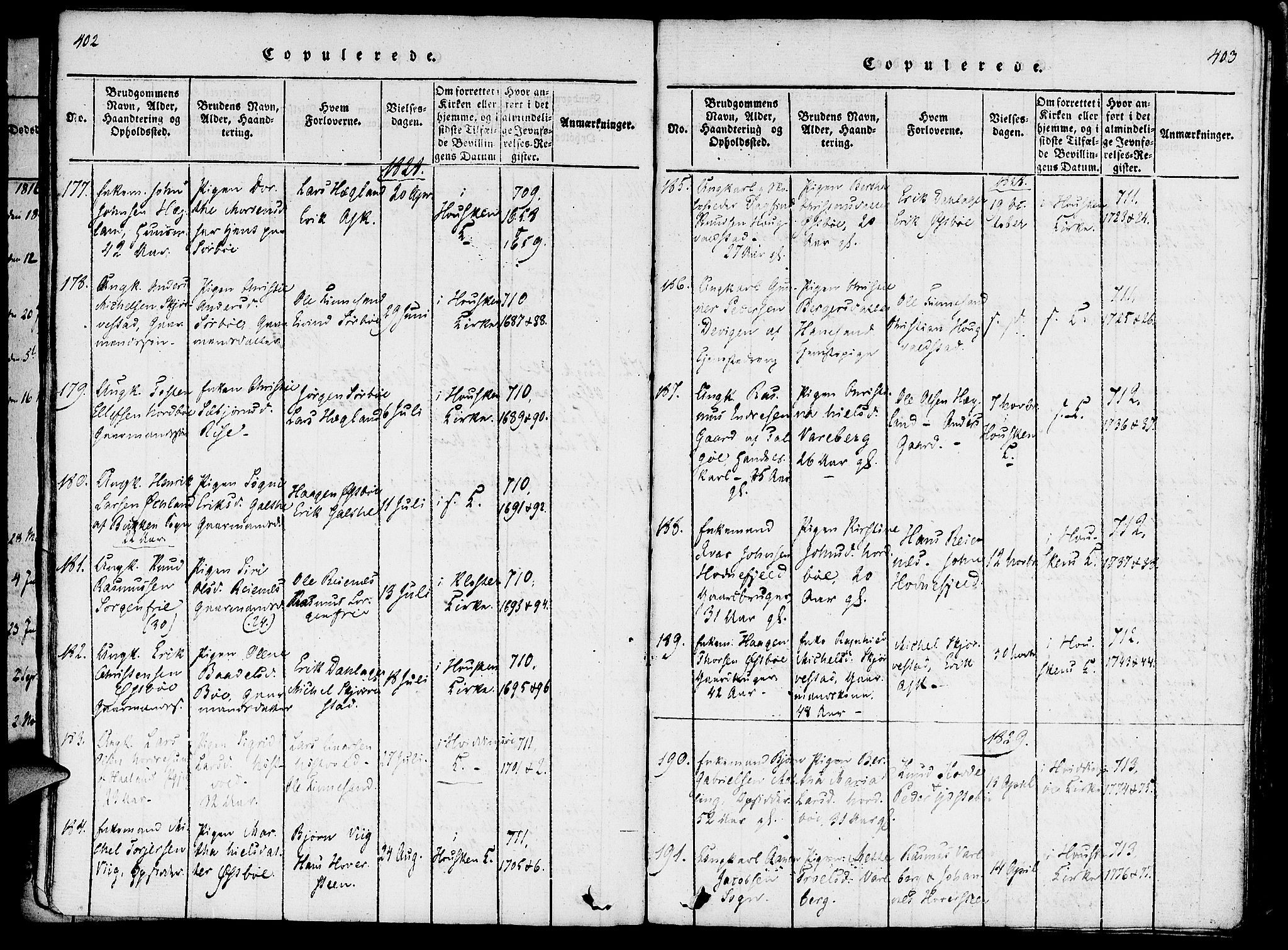 Rennesøy sokneprestkontor, SAST/A -101827/H/Ha/Haa/L0004: Parish register (official) no. A 4, 1816-1837, p. 402-403