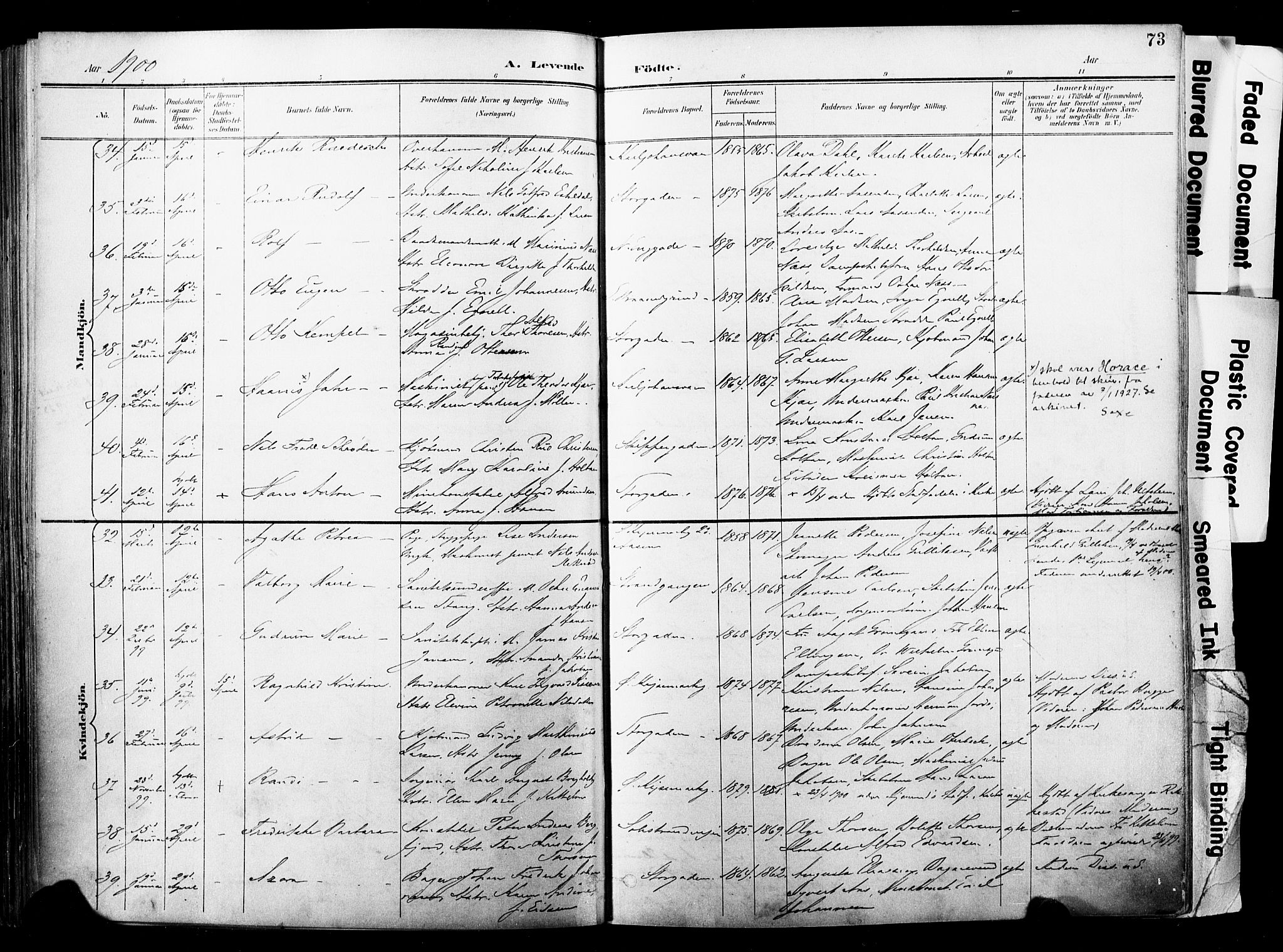 Horten kirkebøker, AV/SAKO-A-348/F/Fa/L0005: Parish register (official) no. 5, 1896-1904, p. 73