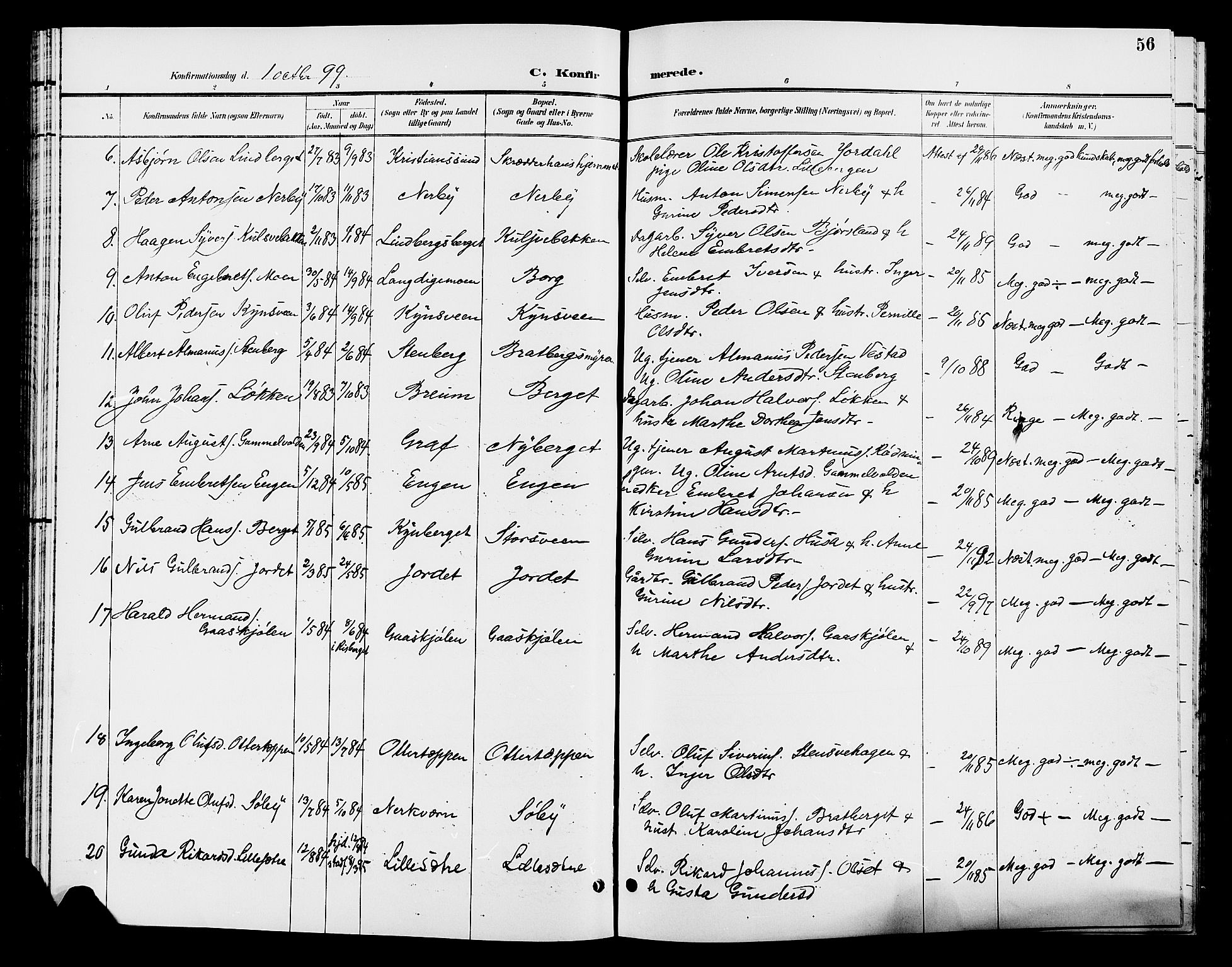 Elverum prestekontor, AV/SAH-PREST-044/H/Ha/Hab/L0006: Parish register (copy) no. 6, 1896-1907, p. 56